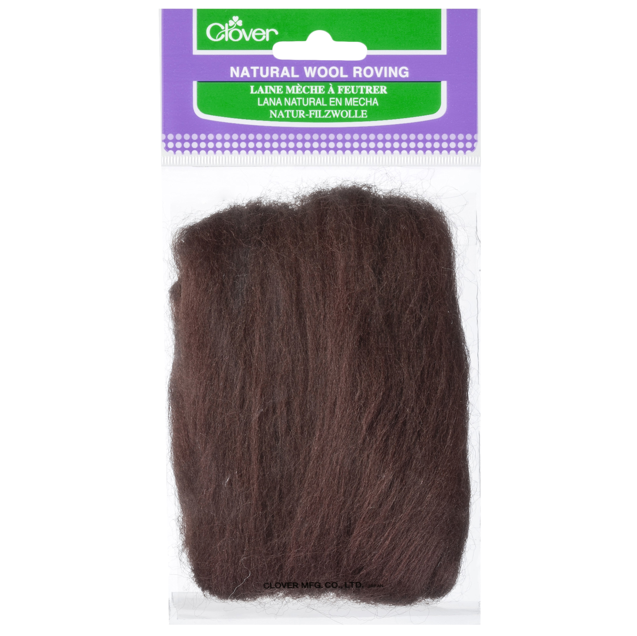 Natural Wool Roving Brown 20g (3) Clover Groves and Banks