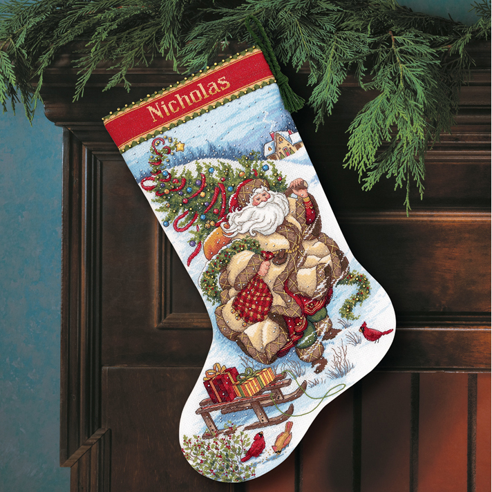 Counted Cross Stitch Kit: Stocking: Santa's Journey - Dimensions