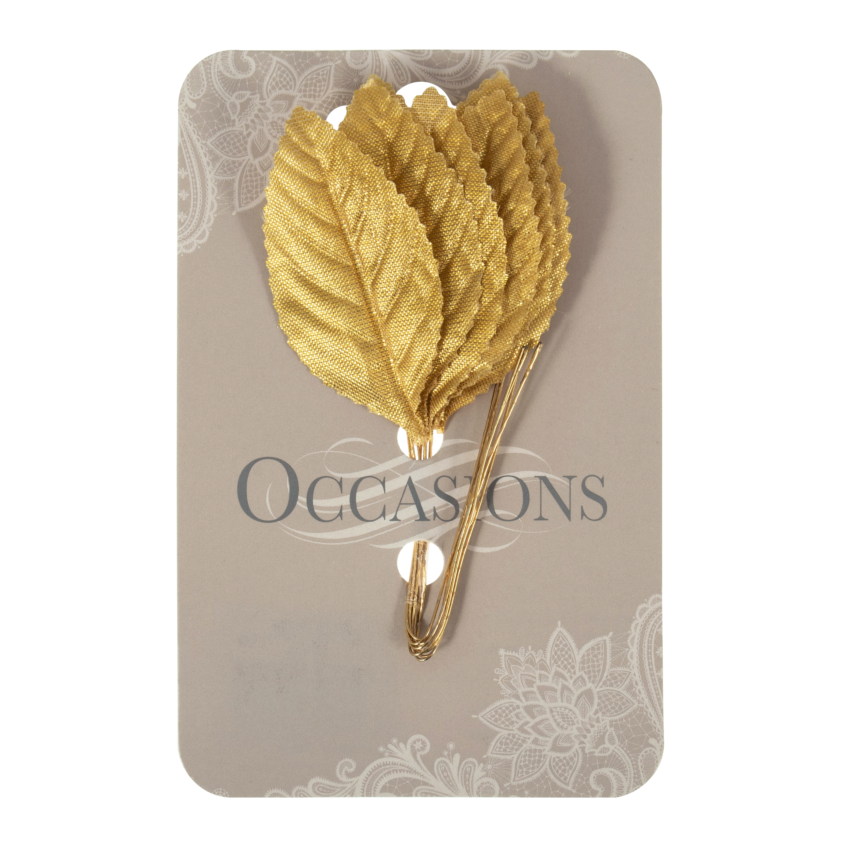 Picture of Leaves: Rose: 34mm: Metallic: Pack of 8: Gold