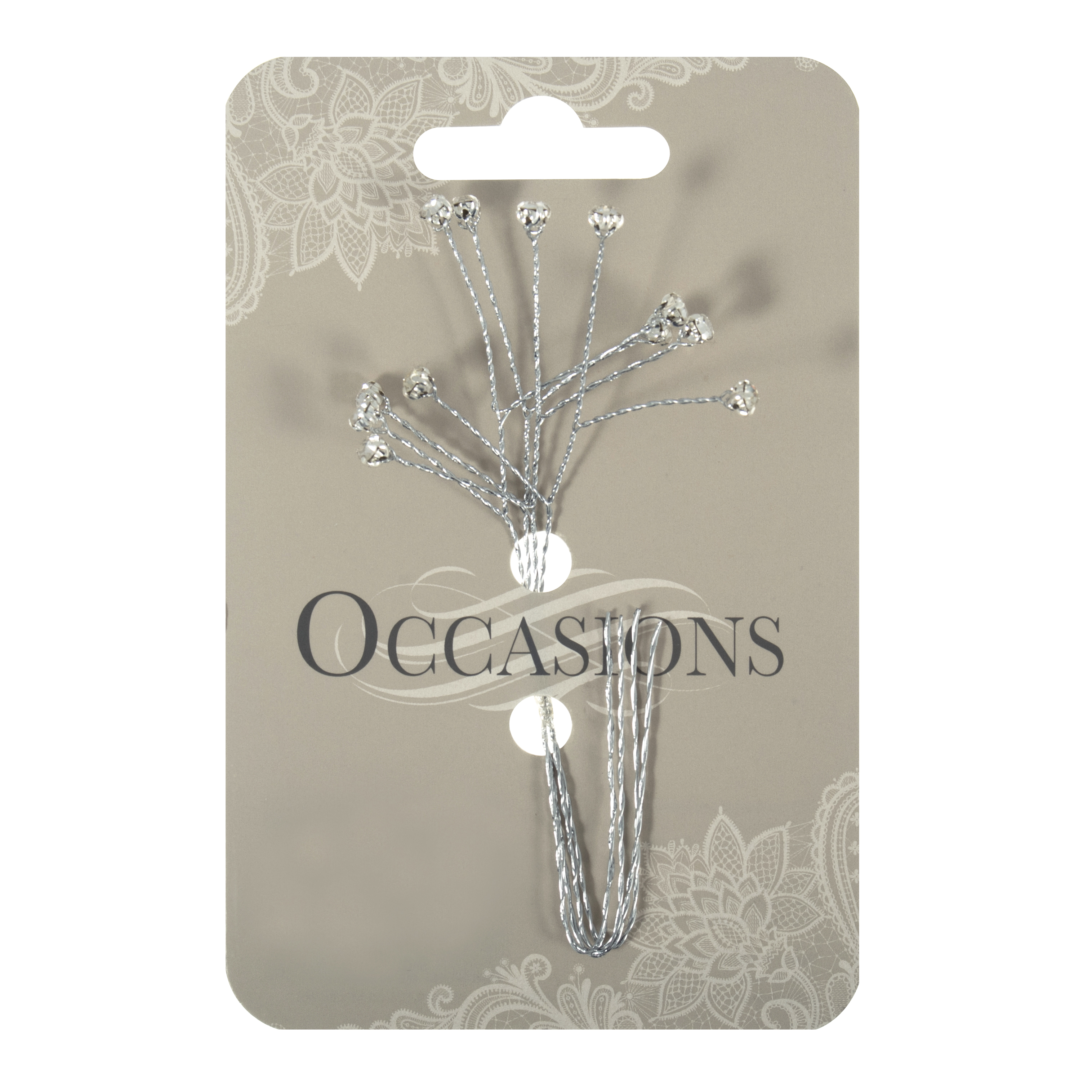 Picture of Pick: Diamante: Branch: 3 Stem: 4mm: Pack of 4: Silver