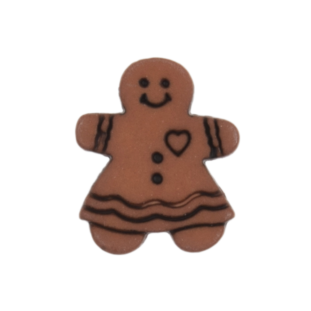 Christmas Buttons: Gingerbread Woman 18mm Christmas Buttons: Gingerbread Woman 18mm