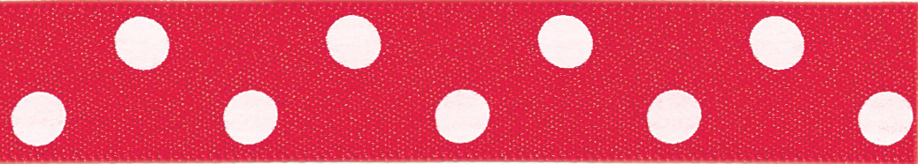 Picture of Ribbon: Polka Dot: 20m x 15mm: Red