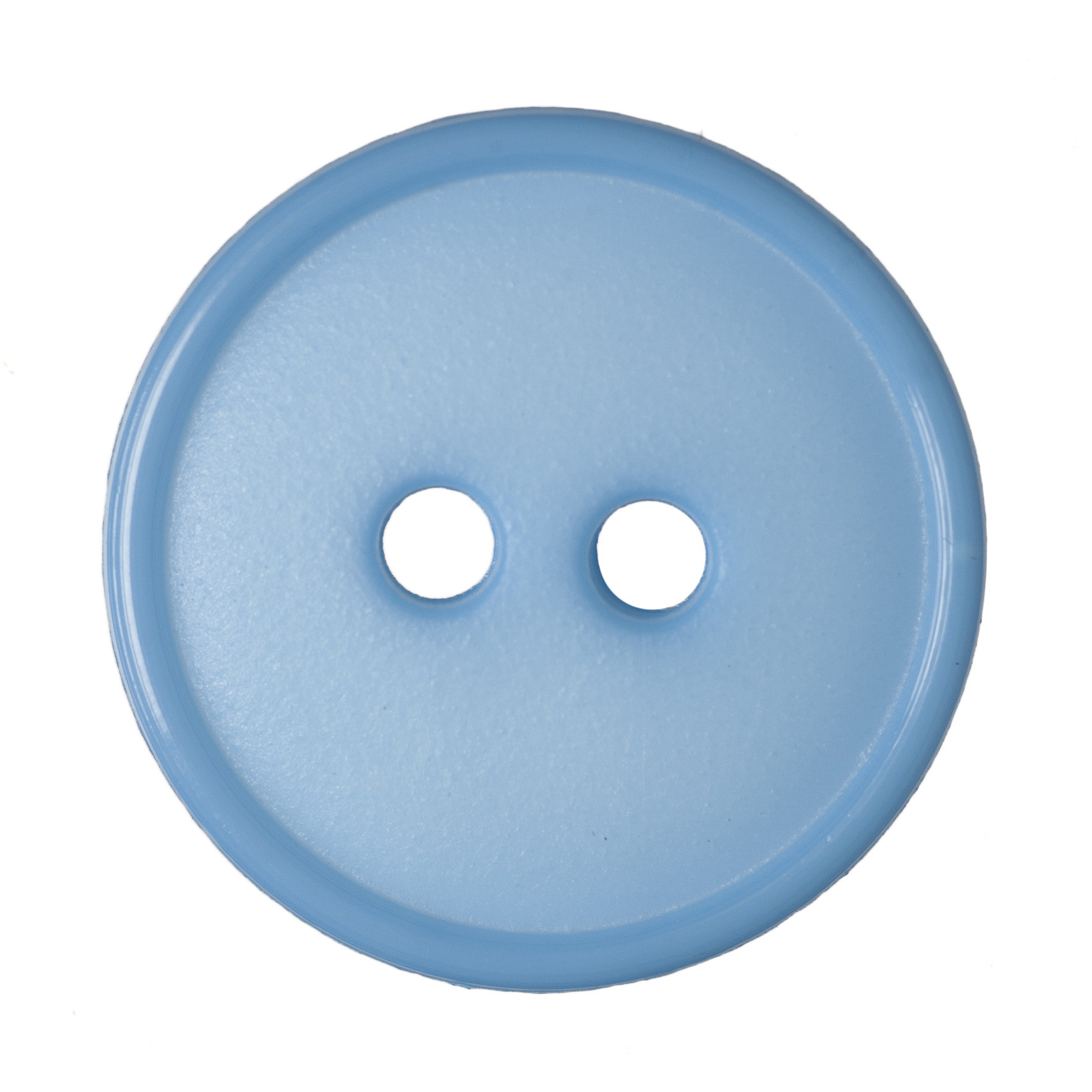 Buttons: Flat Top: Narrow Rim: 2-Hole: 15mm: Pale Blue - Trimits Loose ...