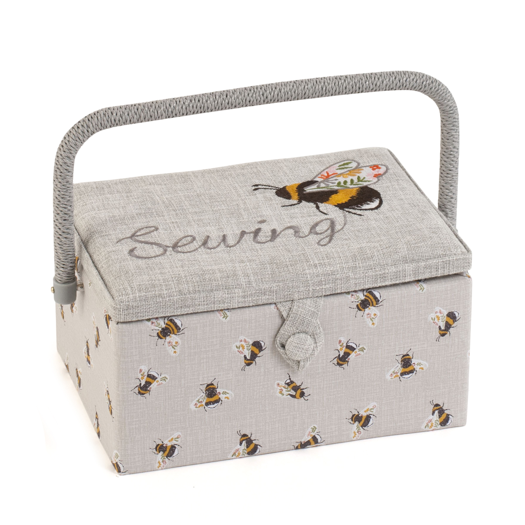Sewing Box (M) Embroidered Bees Sewing Bee Hobby Gift Groves and