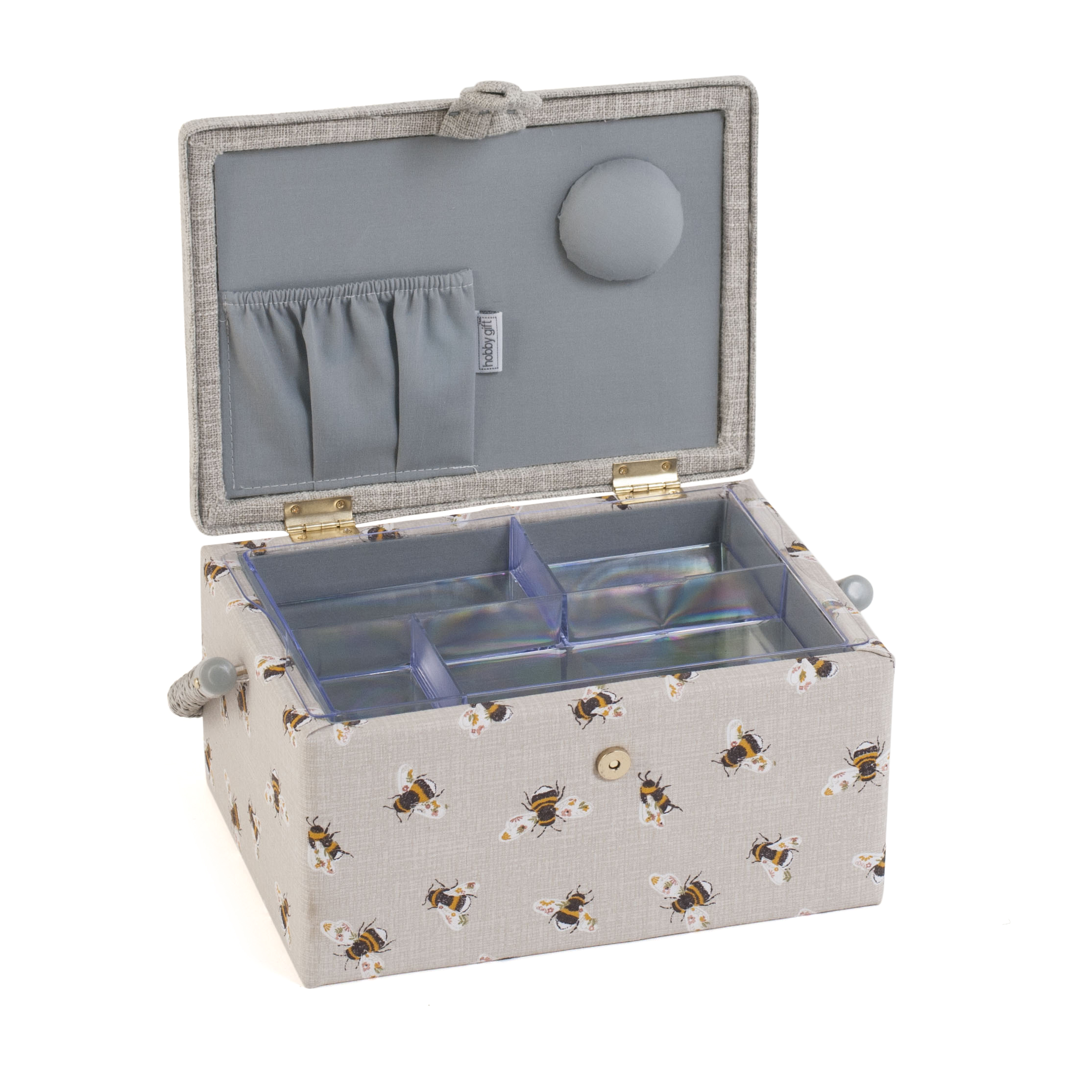 Sewing Box (M) Embroidered Bees Sewing Bee Hobby Gift Groves and