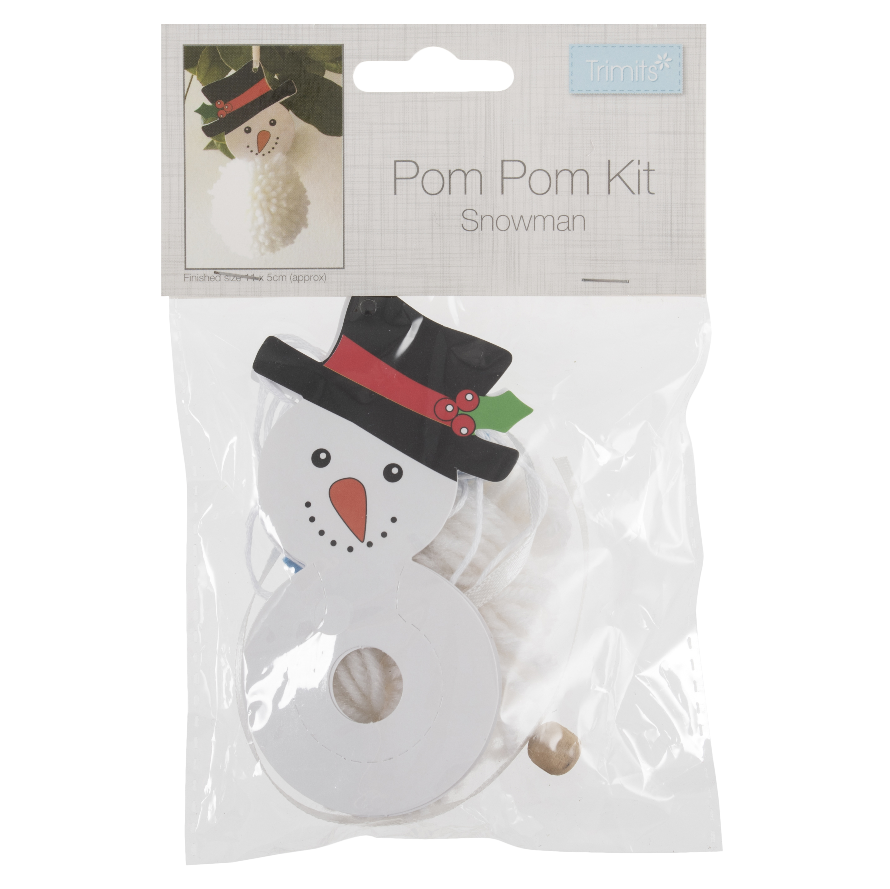 Picture of Pom Pom Decoration Kit: Snowman: Pack of 1