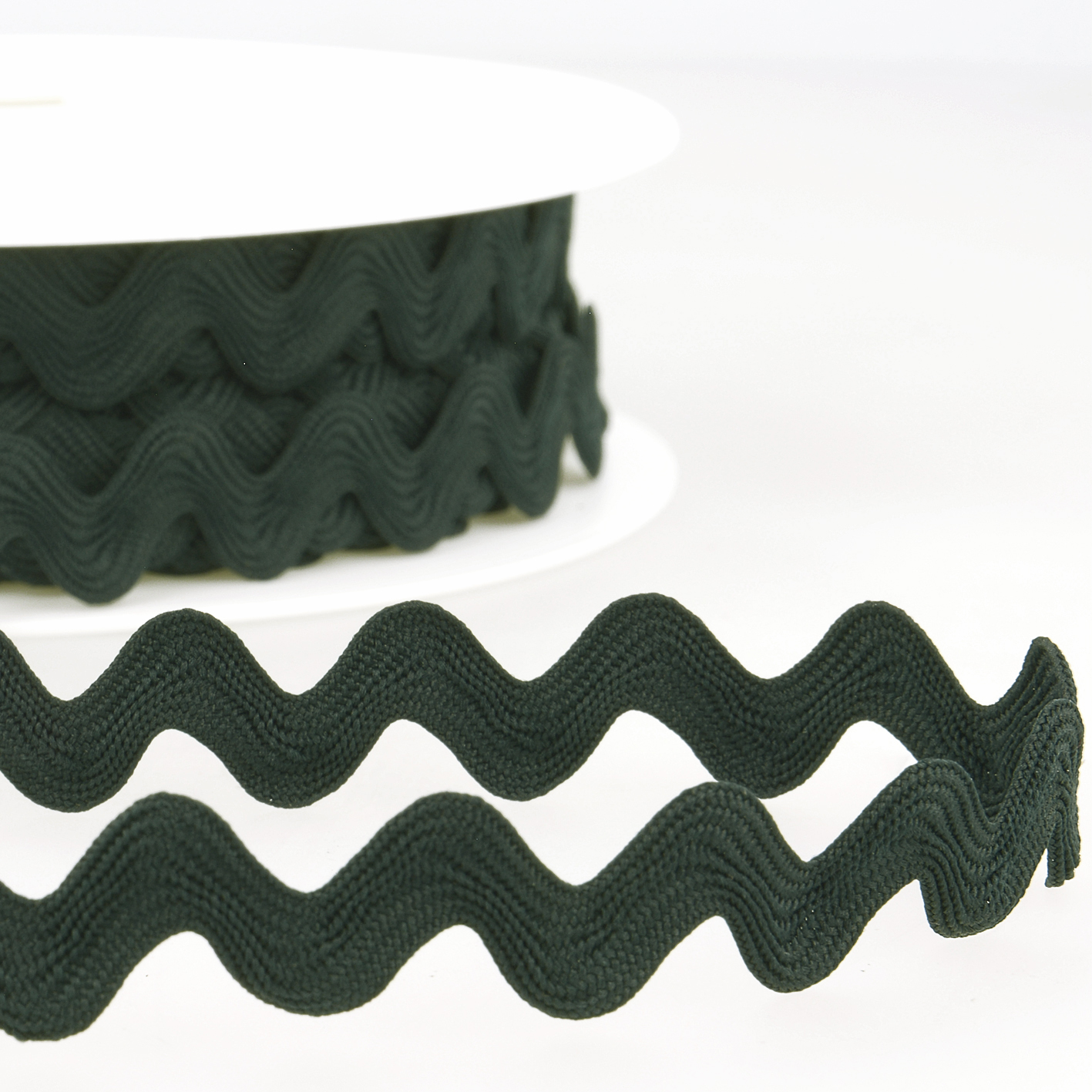 Trim Ric Rac Polyester 25m x 15mm Bottle Green Stephanoise