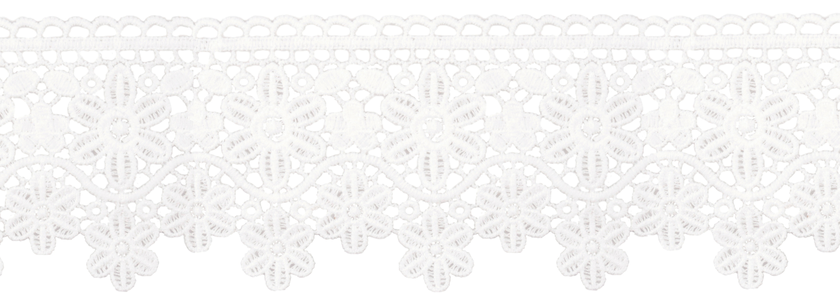 Trim Lace Guipure Floral 13m x 100mm White Essential Trimmings