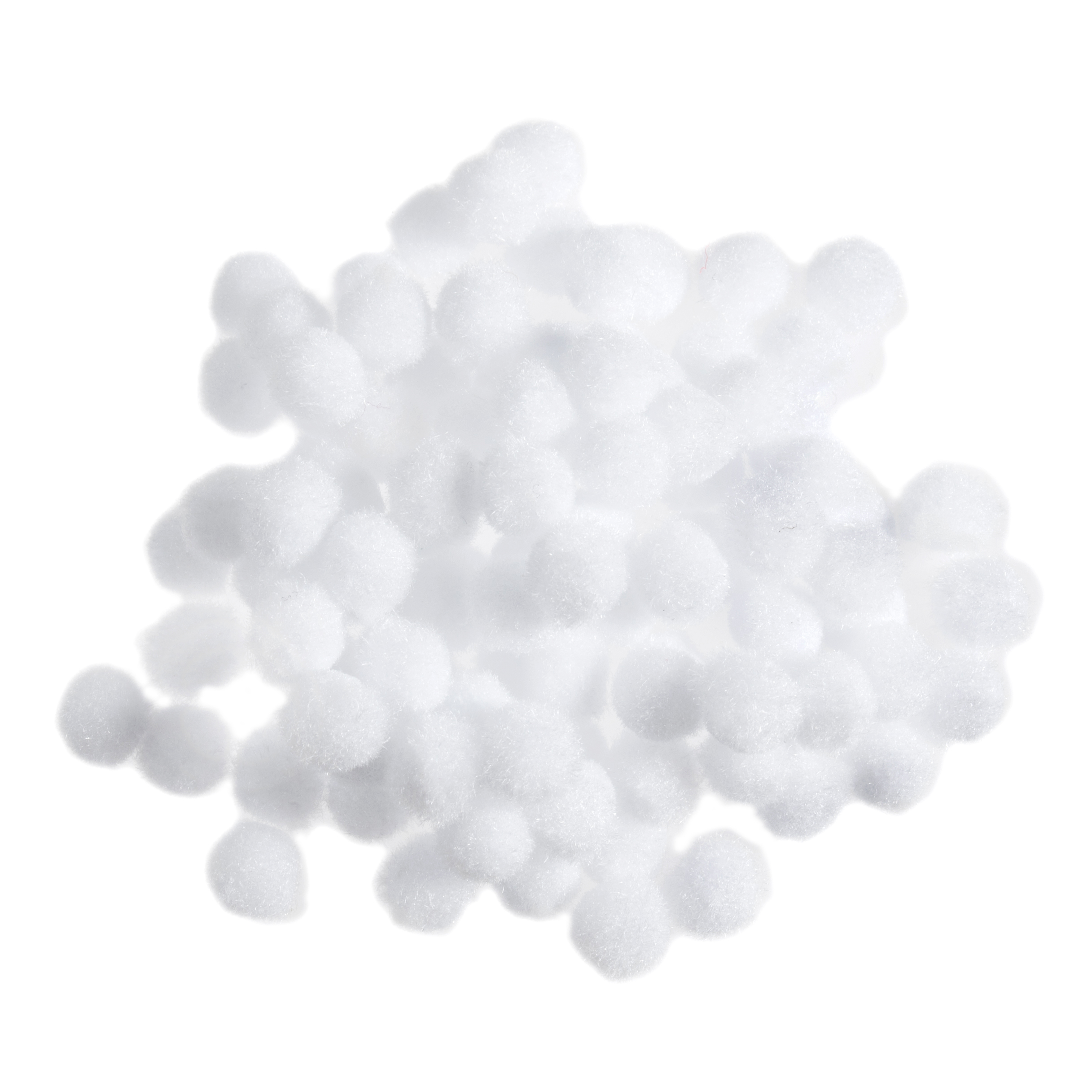 Picture of Pom Poms: 0.7cm: White: Pack of 100