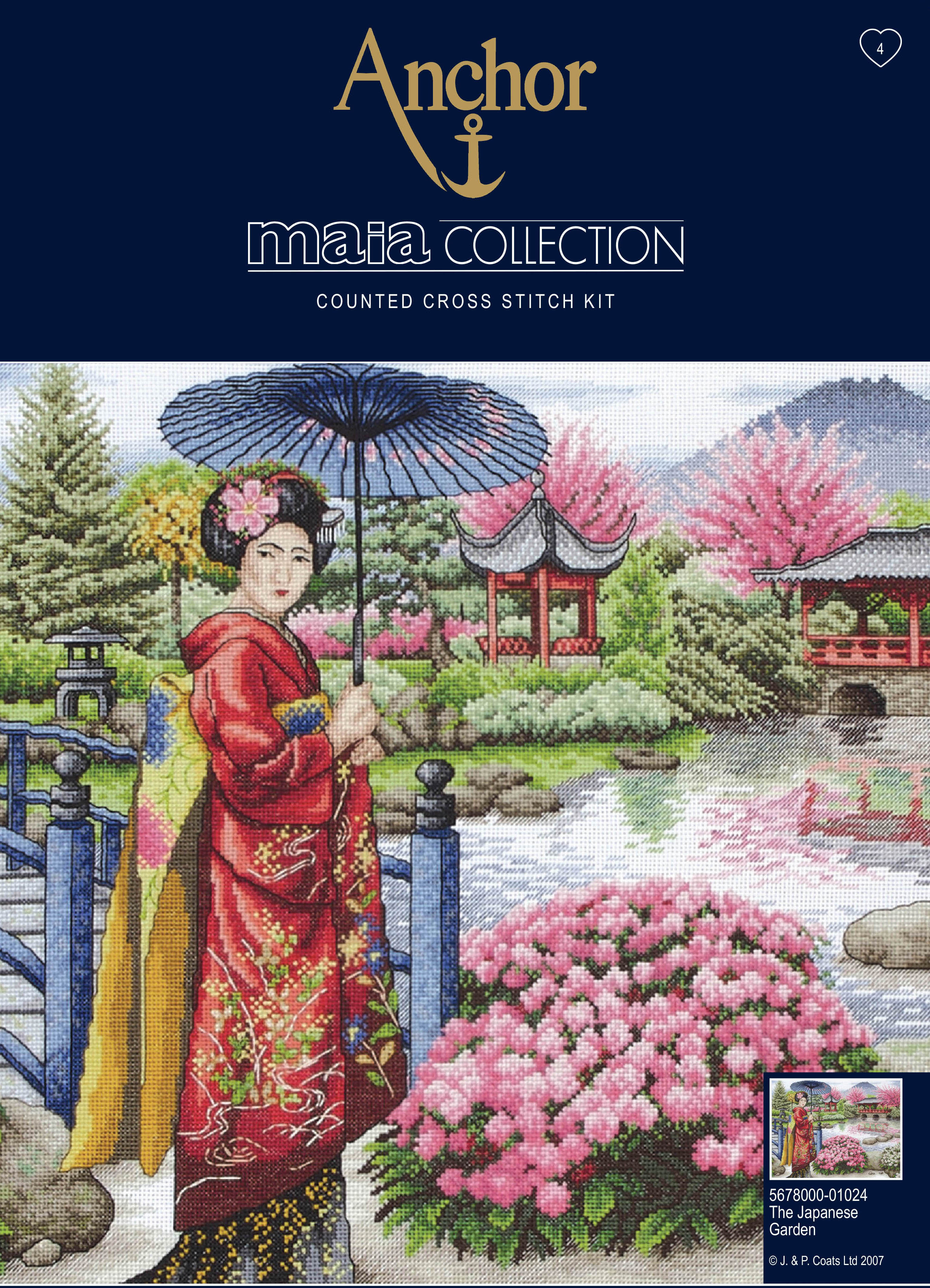 Counted Cross Stitch Kit Maia Collection The Japanese Garden Anchor