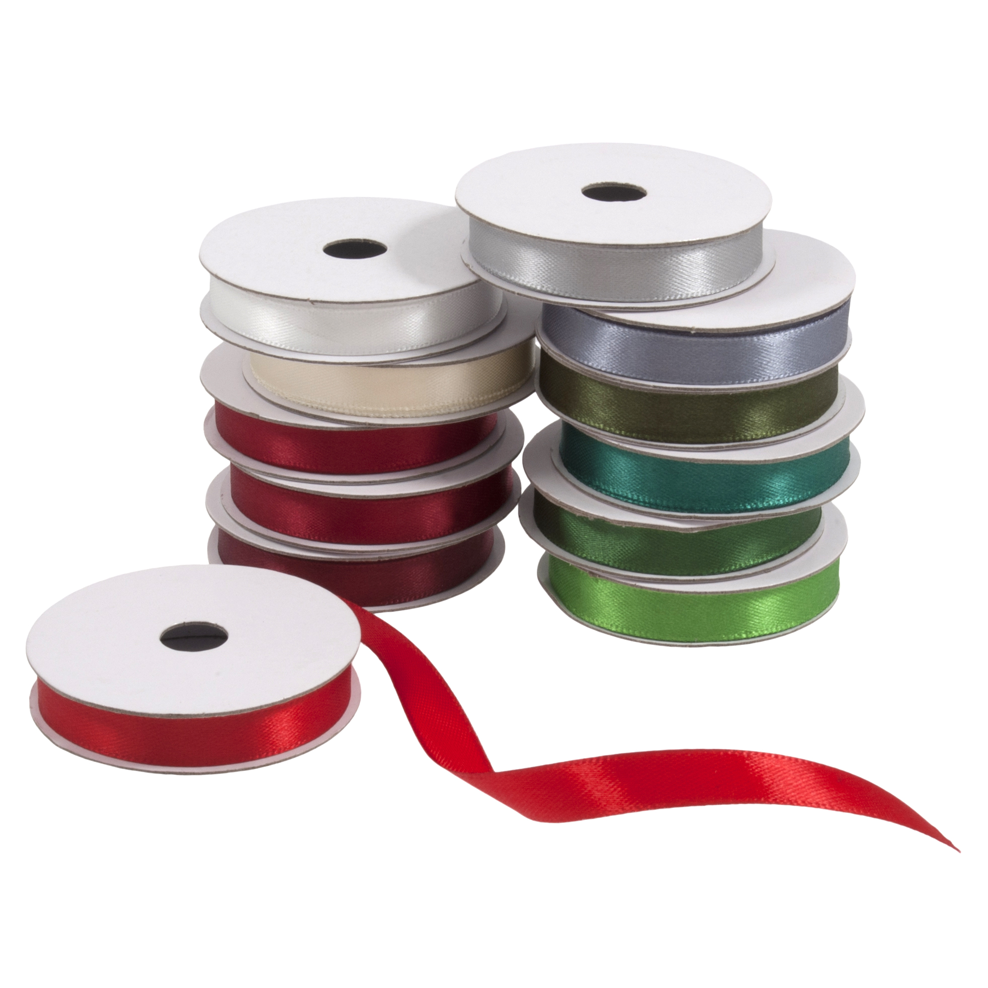 Ribbon Bundle Satin Festive Mix M X Mm Pieces Trimits