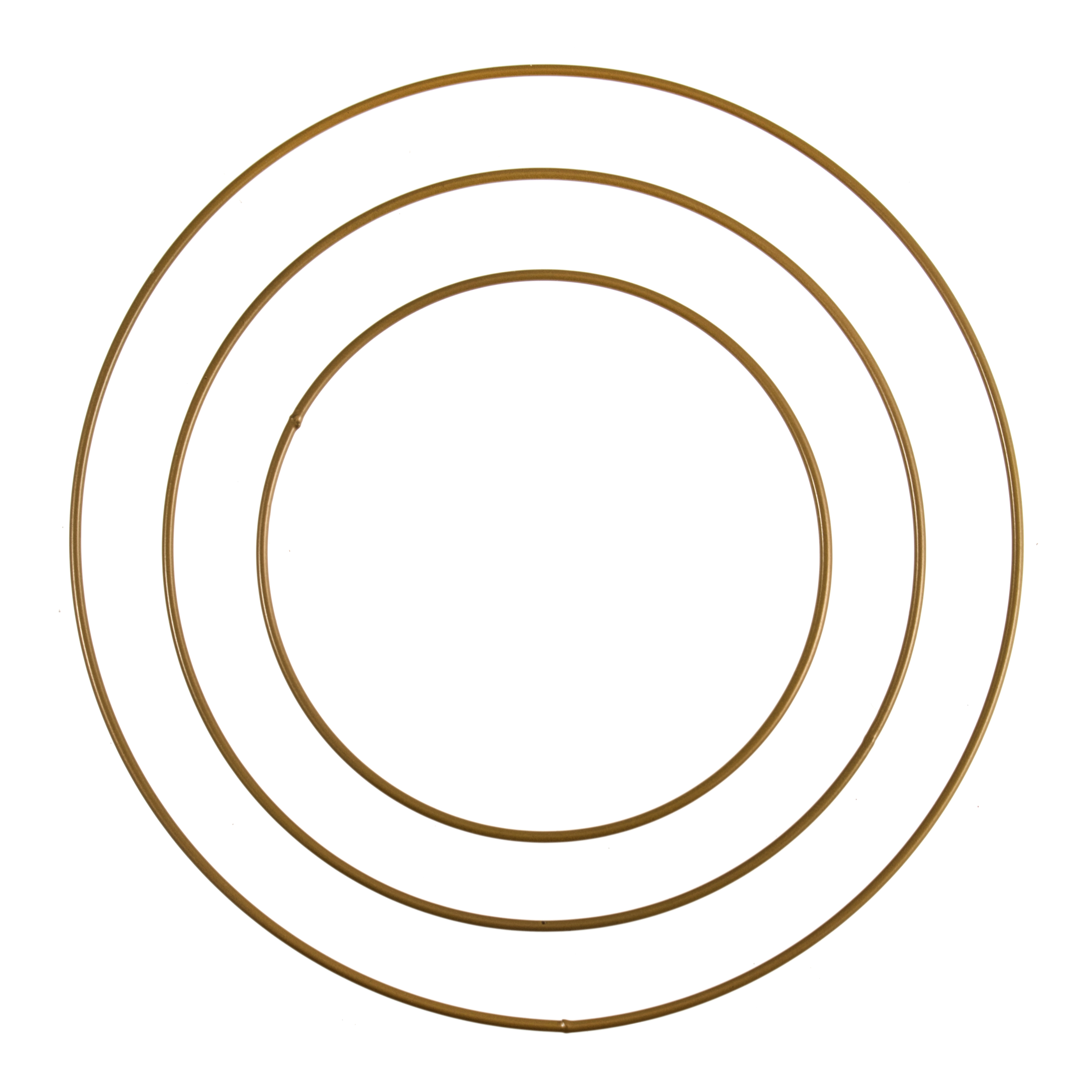 Trimits Set of 3 Metal Craft Rings (TRH15) gold macrame hoops (15, 20