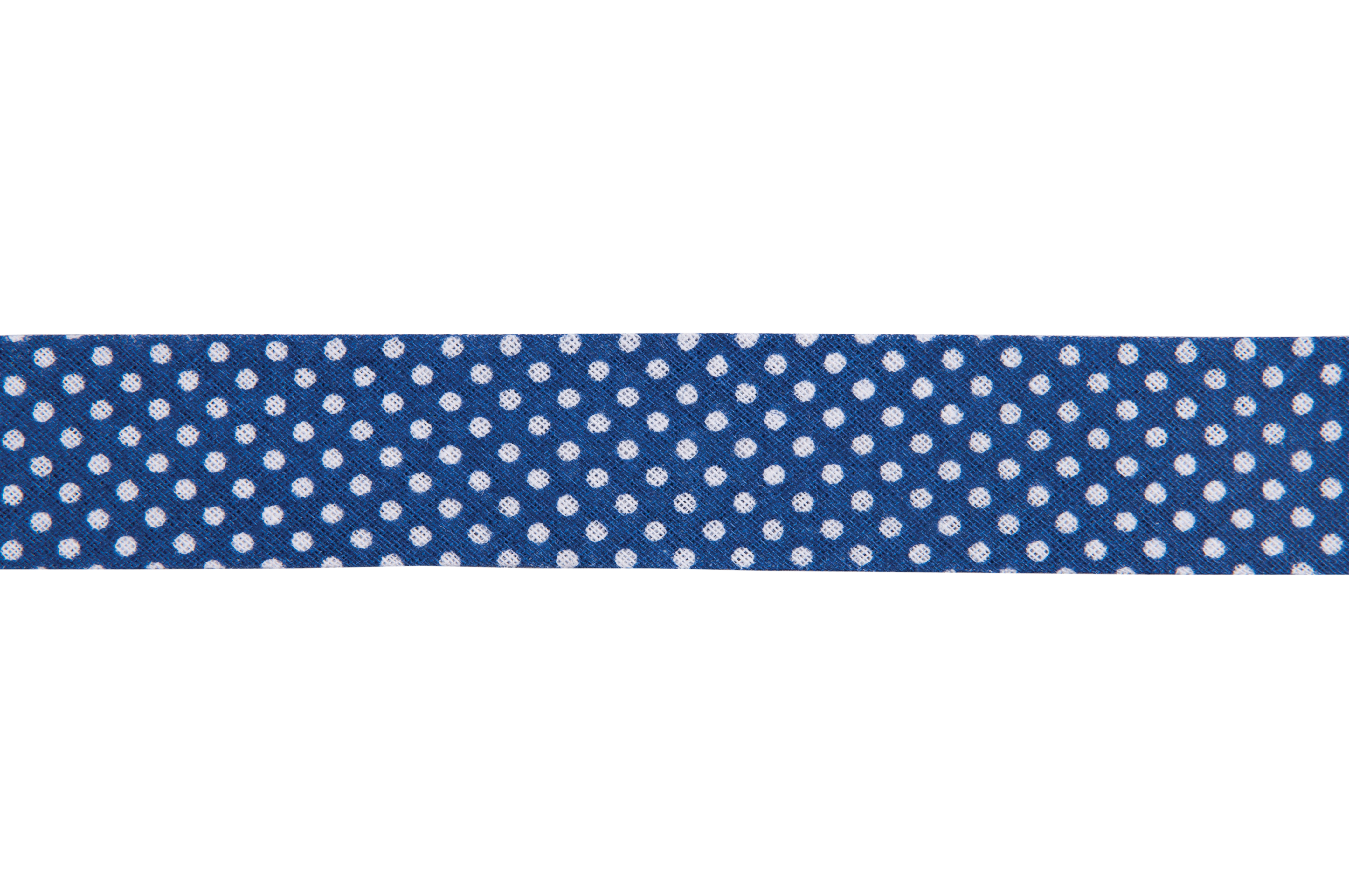 Picture of Trim: Bias Binding: Cotton: Printed: Dots: 25m x 20mm: Navy Blue