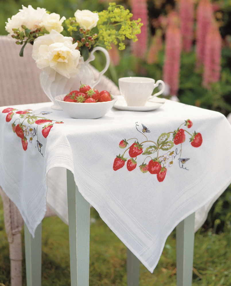 Embroidery Kit Tablecloth Strawberries Anchor Groves and Banks