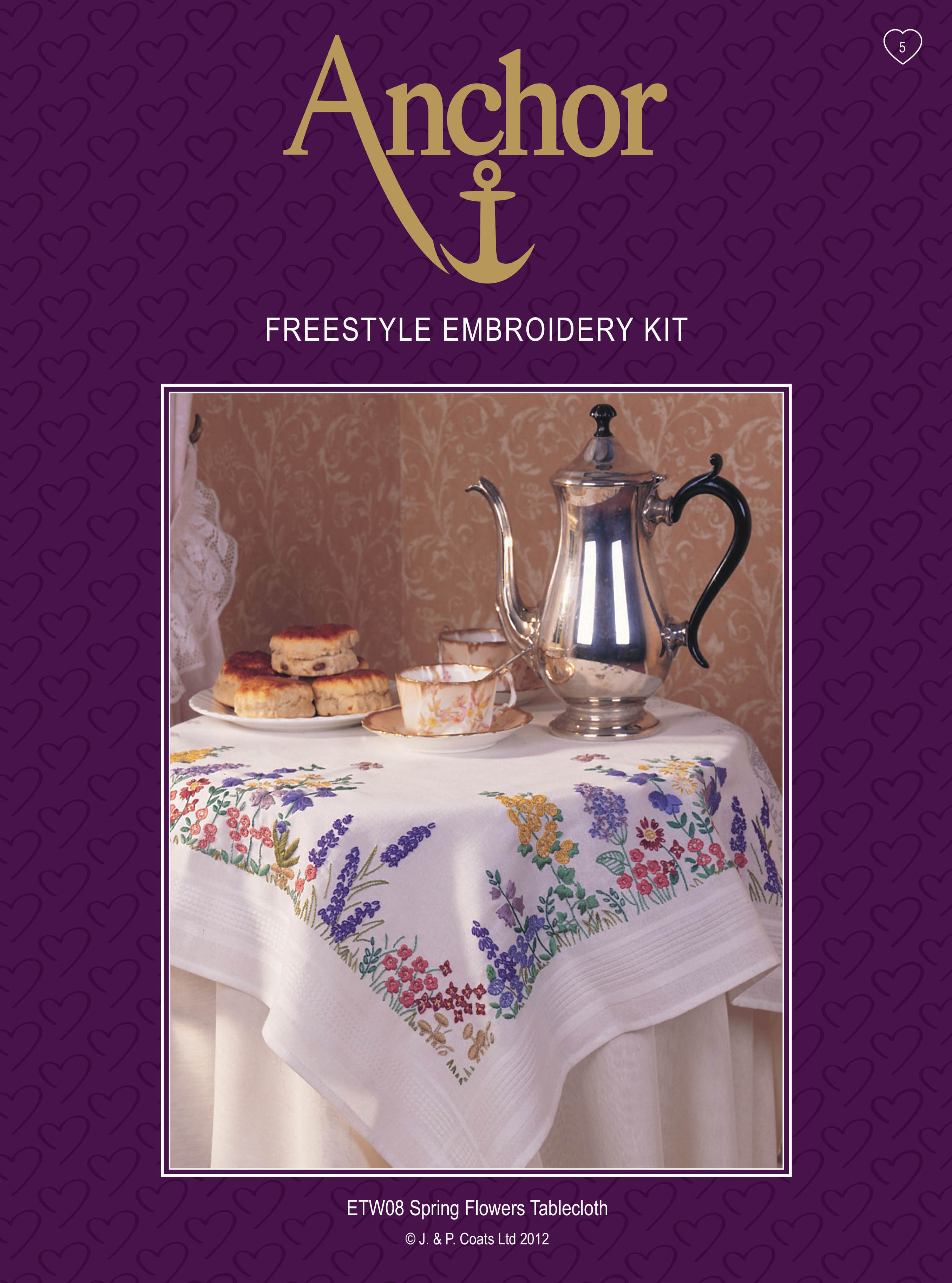 Embroidery Kit Tablecloth Spring Flower Anchor Groves and Banks