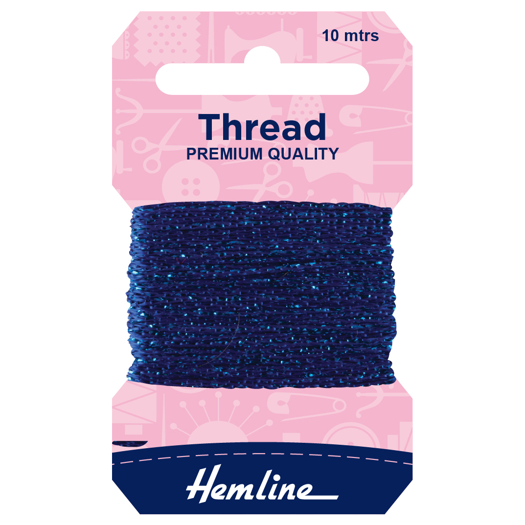 Glitter Thread 10m Royal Blue Hemline Groves and Banks