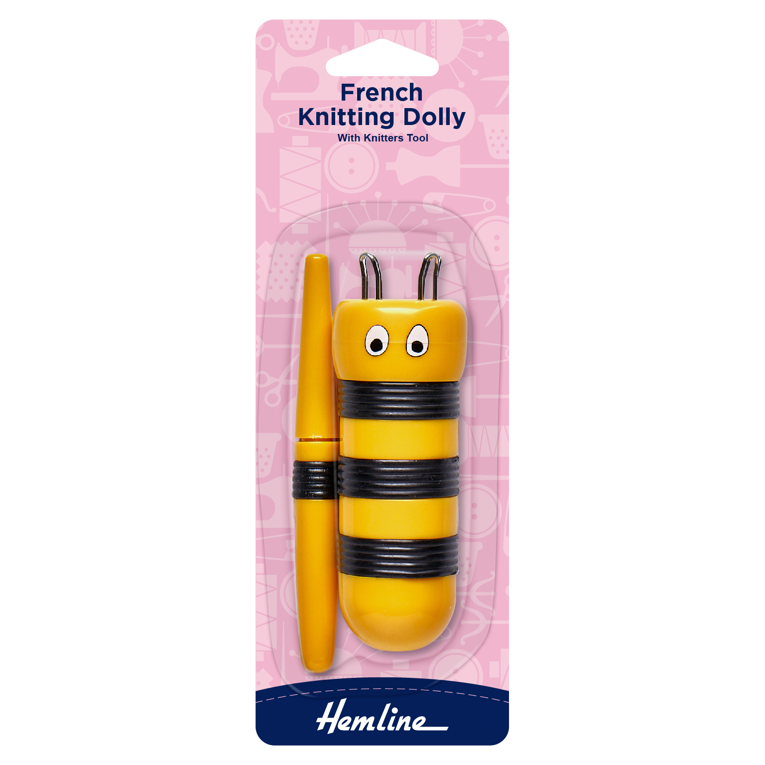 French Knitting Dolly with Tool Hemline Groves and Banks