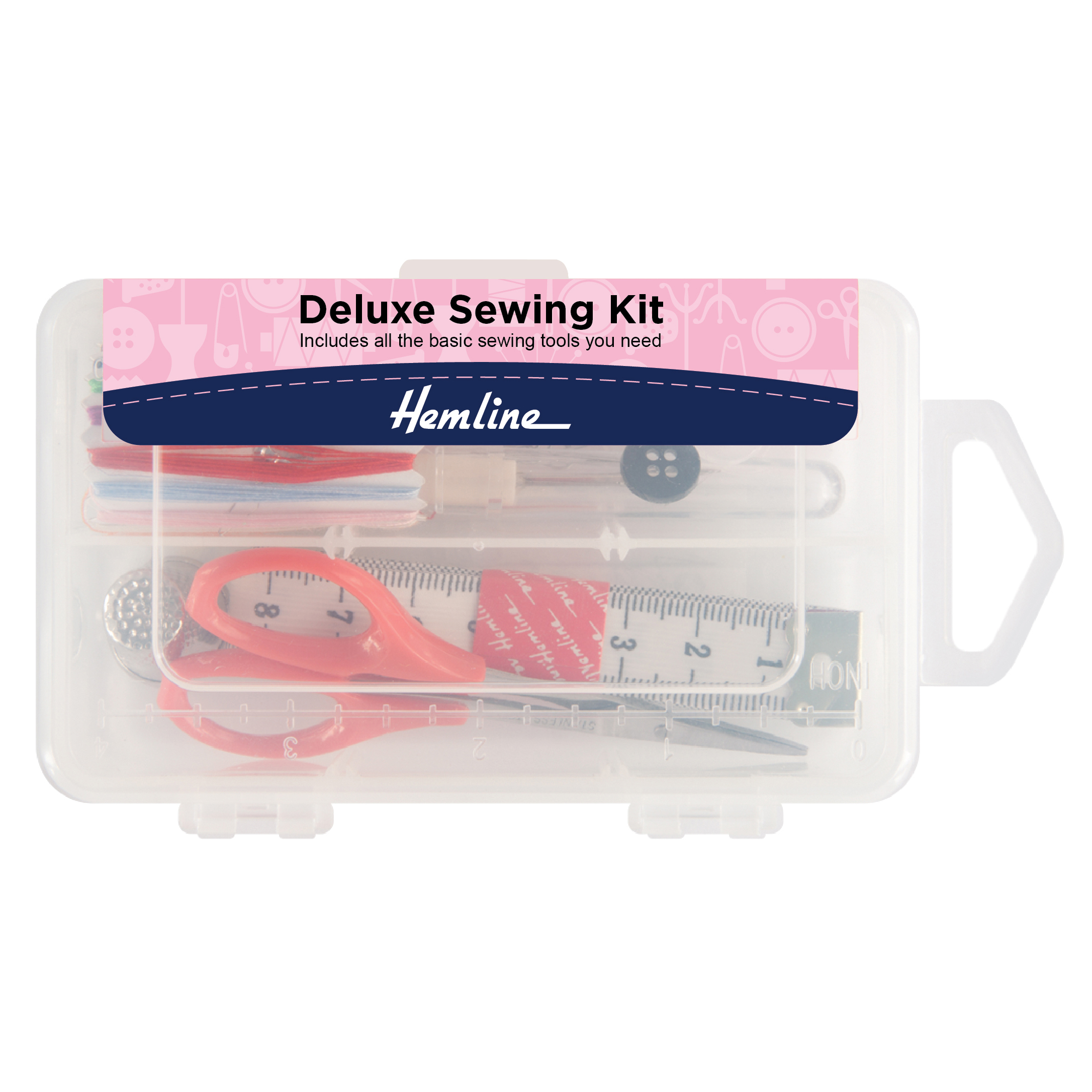 Deluxe Sewing Kit in Plastic Box Hemline Groves and Banks