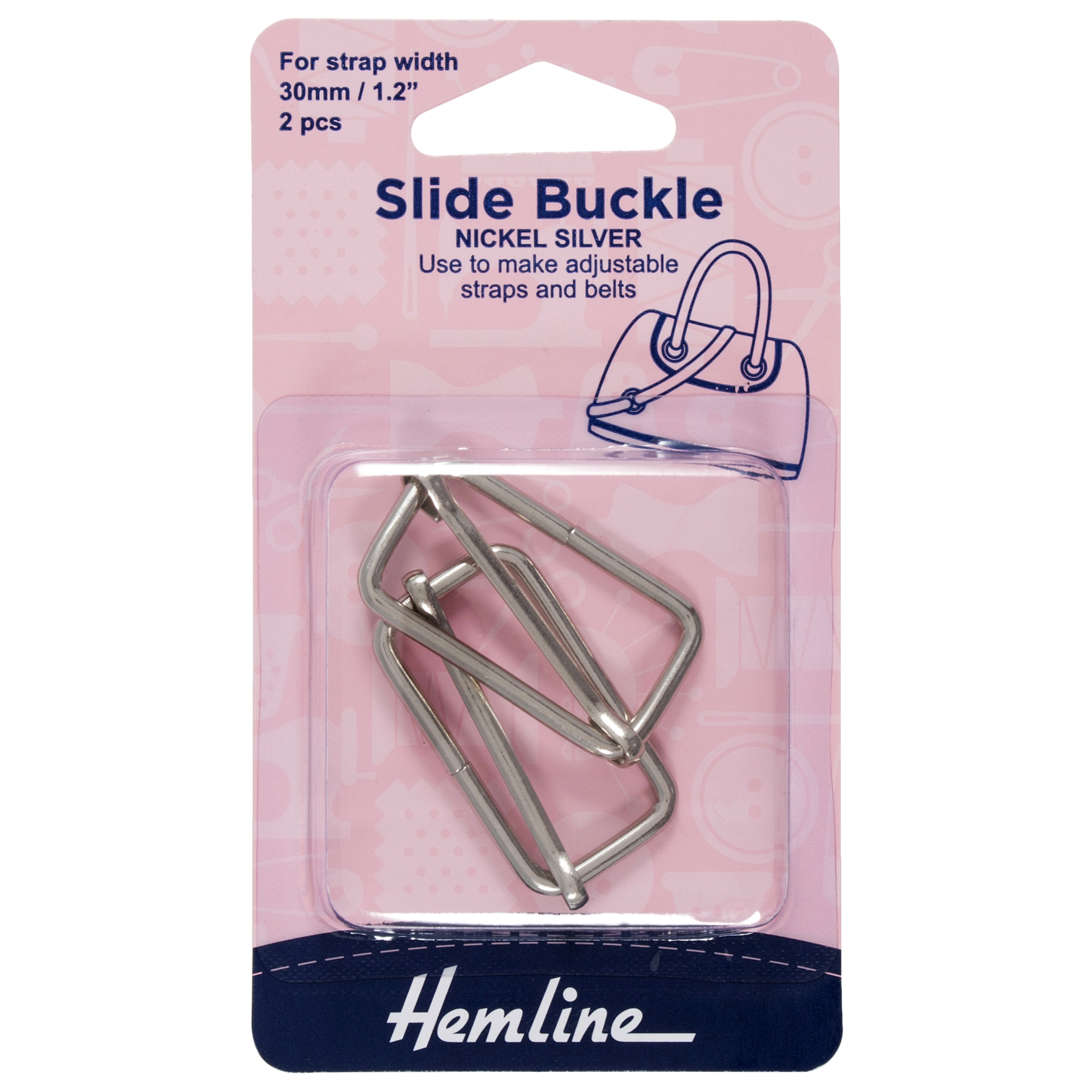 Picture of Slide Buckles: 30mm x 16mm: Nickel: 2 Pieces