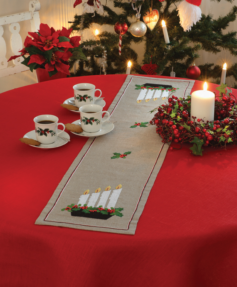 Picture of Embroidery Kit: Table Runner: Advent Candlestick