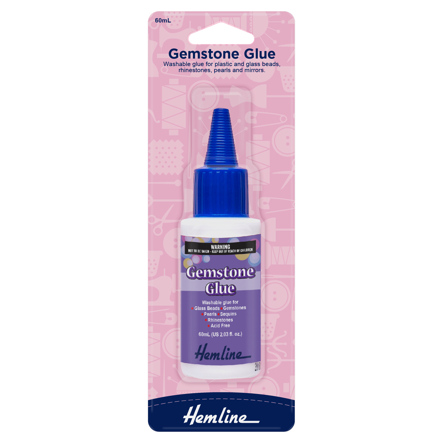 Adhesive Gemstone Glue 60ml Hemline Groves and Banks