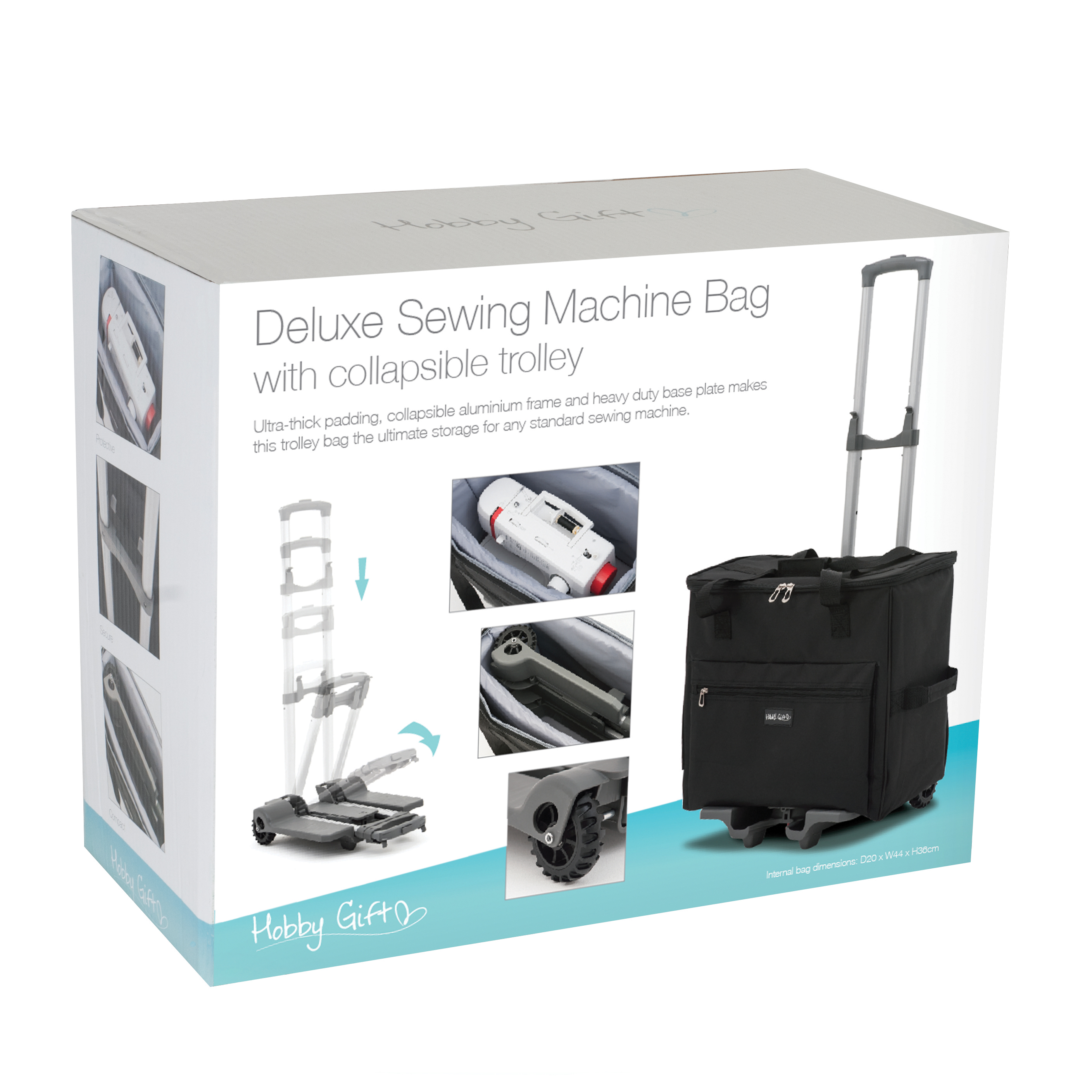 Sewing Machine Trolley Bag Black Hobby Gift Groves and Banks