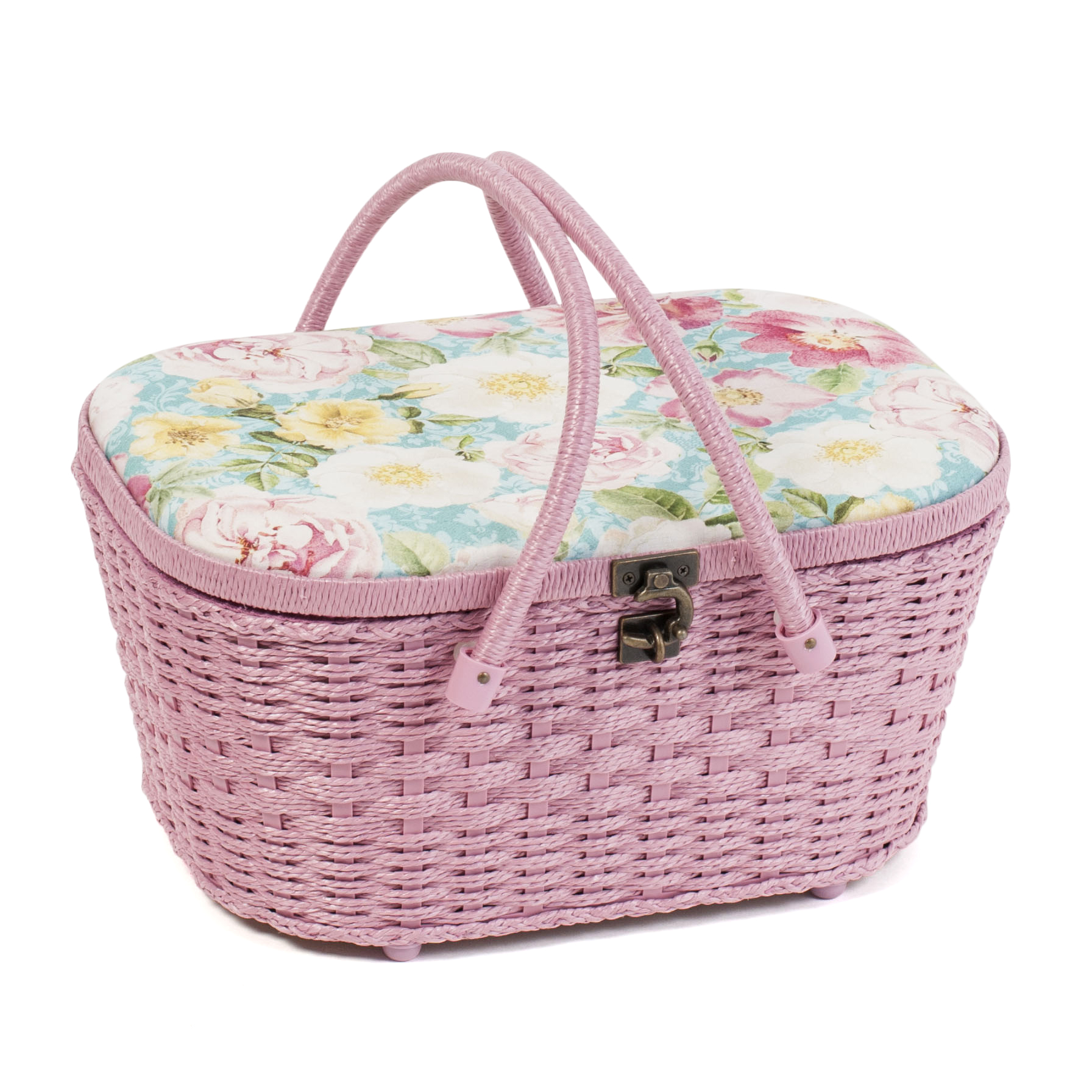 Sewing Box Wicker Basket Rose Blossom Hobby Gift Groves and Banks