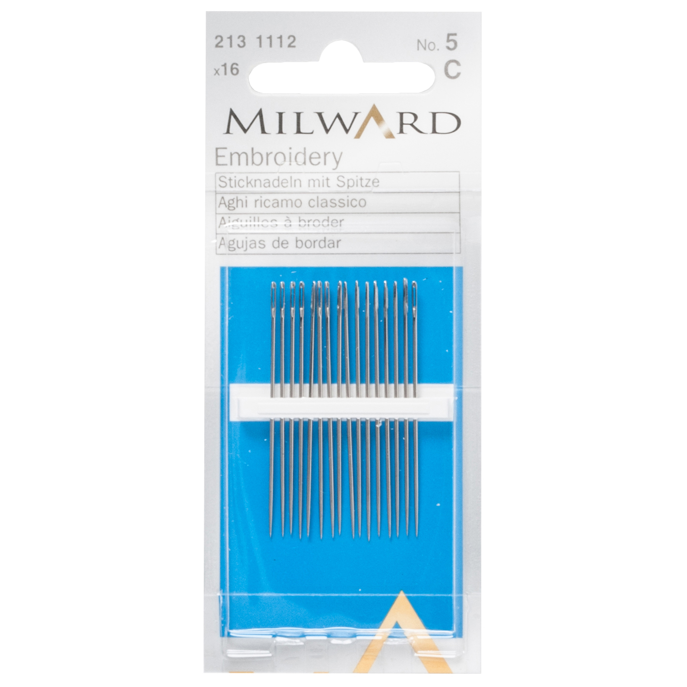 Hemline Hand Sewing Needles: Embroidery/Crewel: 16 Pieces