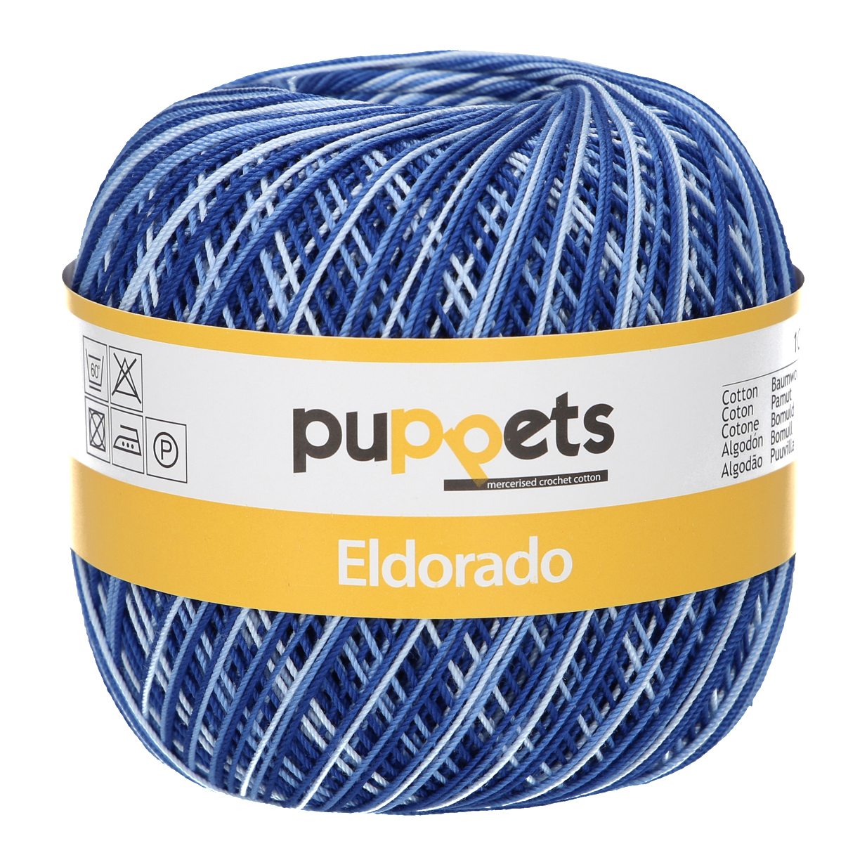Puppets Eldorado No 10 10 x 50g Variegated Dark Blue Puppet
