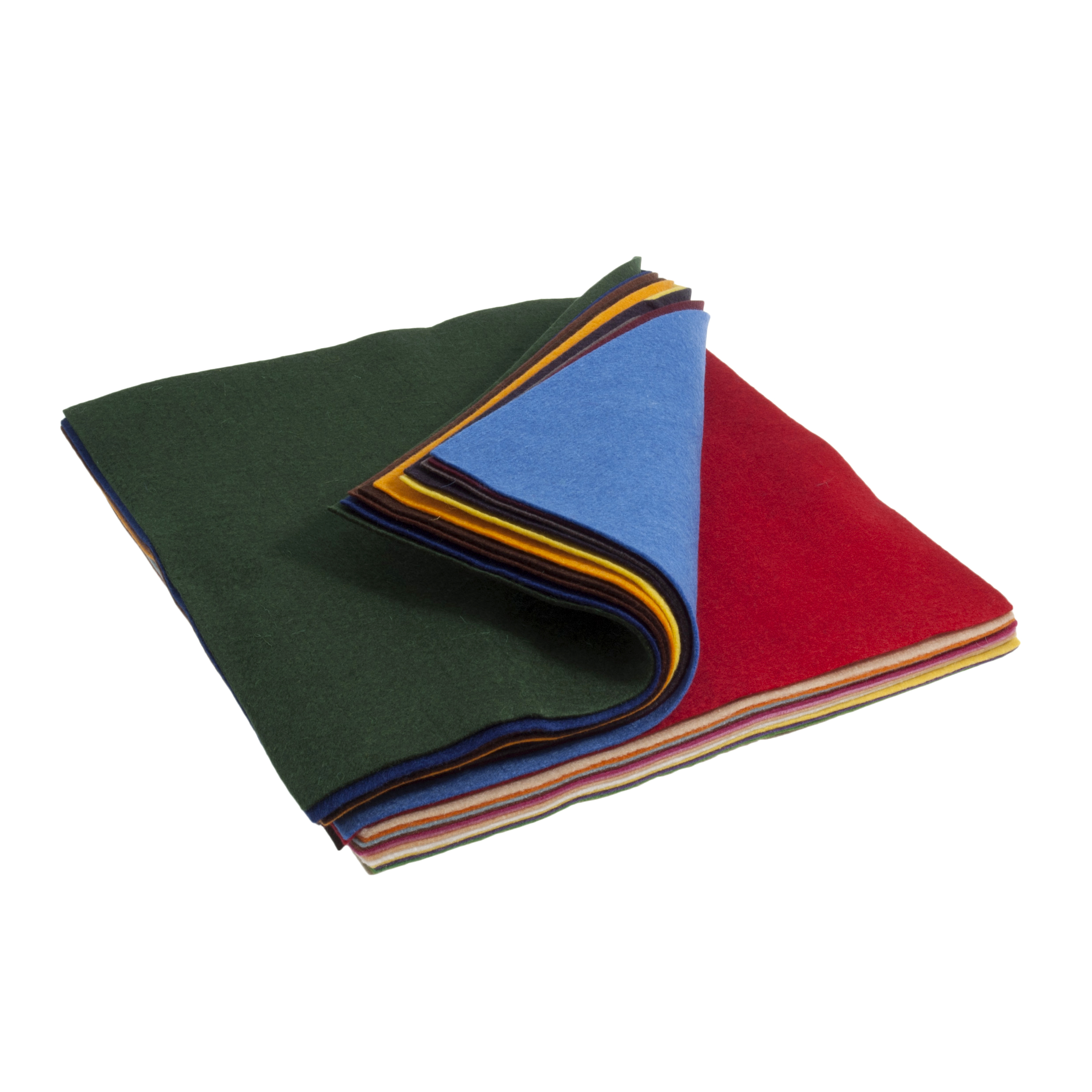 Felt Wool and Viscose Squares 30 x 30cm Mixed Colours 25 Pieces