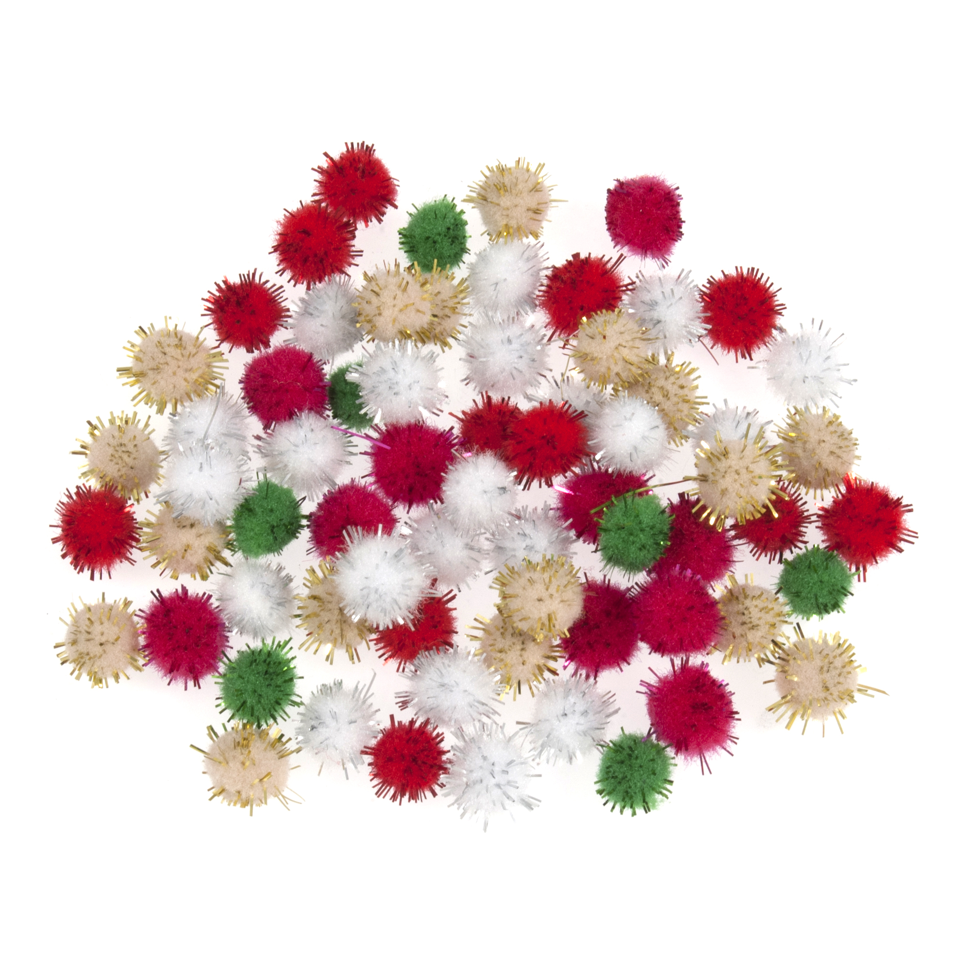 Pom Poms 0.7cm Metallic Assorted Pack of 100 Trimits Groves and