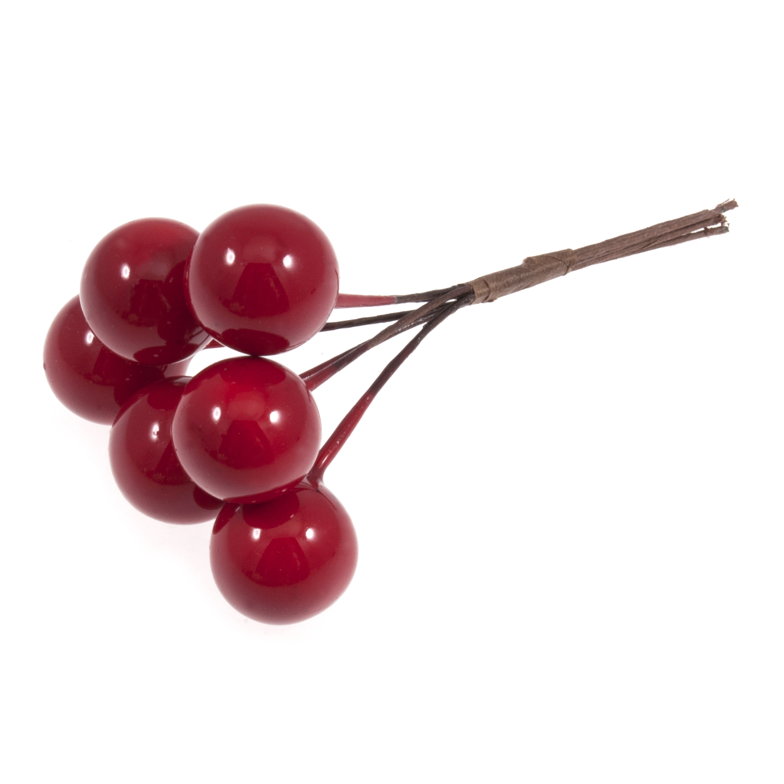 Picture of Berries: Medium 15mm: 6 x Bunches of 6 Stems: Red