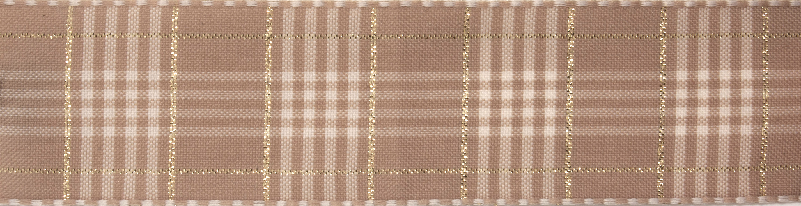 Picture of Ribbon: Rustic Plaid: 3m x 25mm: Oatmeal