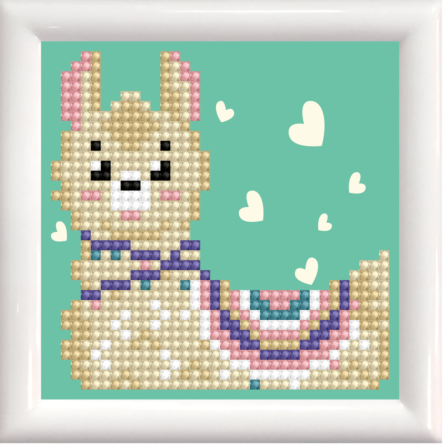 Picture of Diamond Painting Kit: Llama Heart with Frame