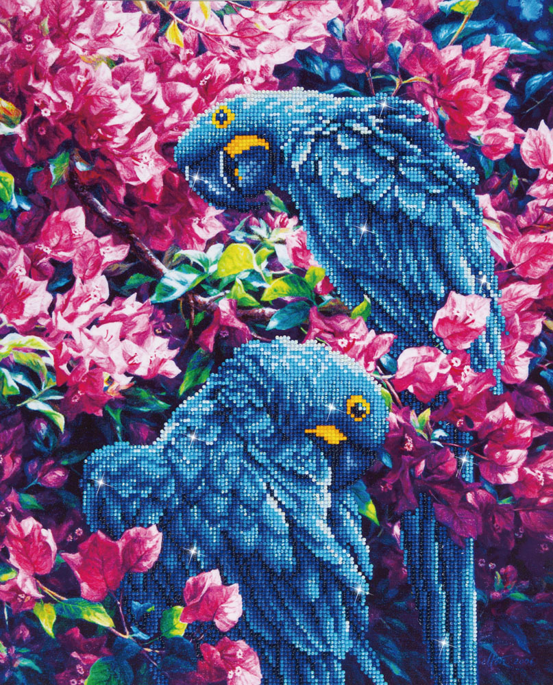Picture of Diamond Painting Kit: Blue Parrots