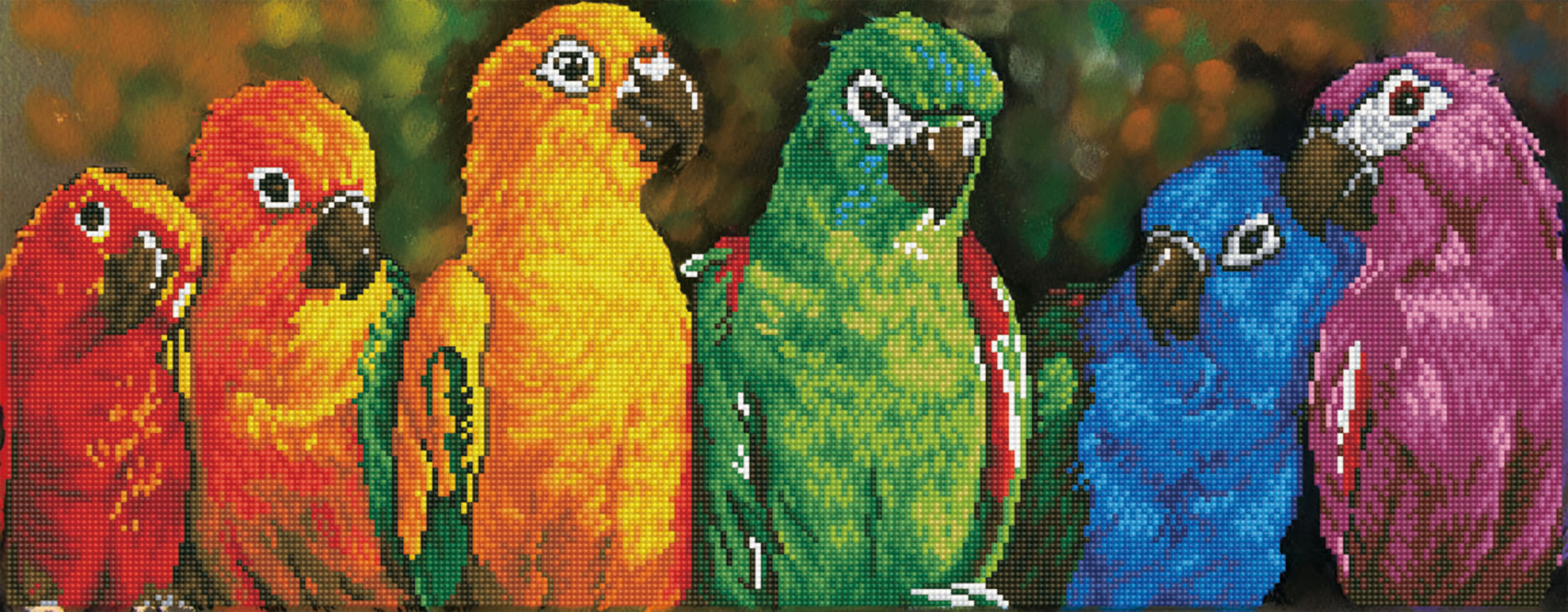 Picture of Diamond Painting Kit: Rainbow Parrots