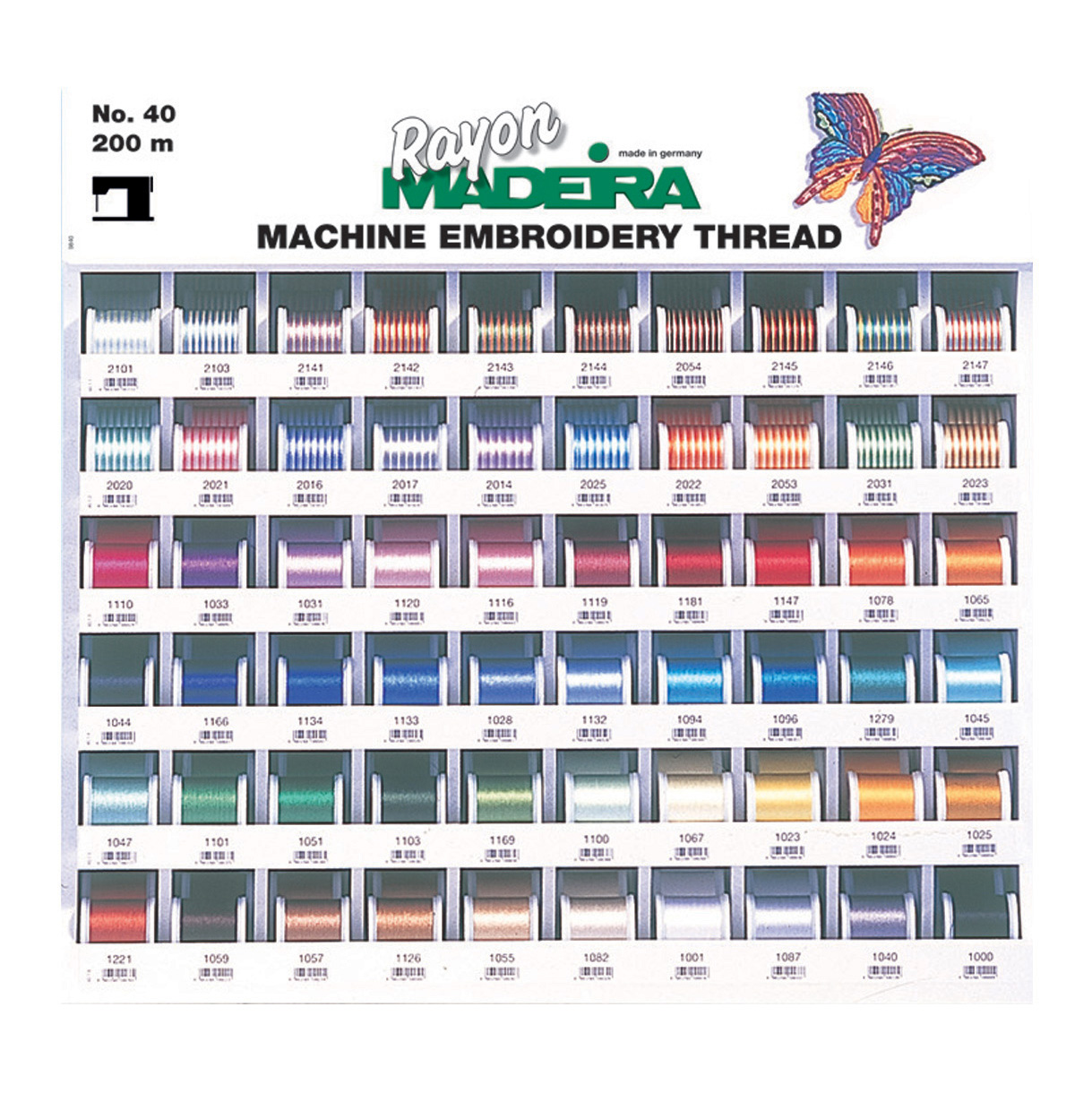 Rayon No.40 Basic Collection 300 x 200m 60 Colors Display