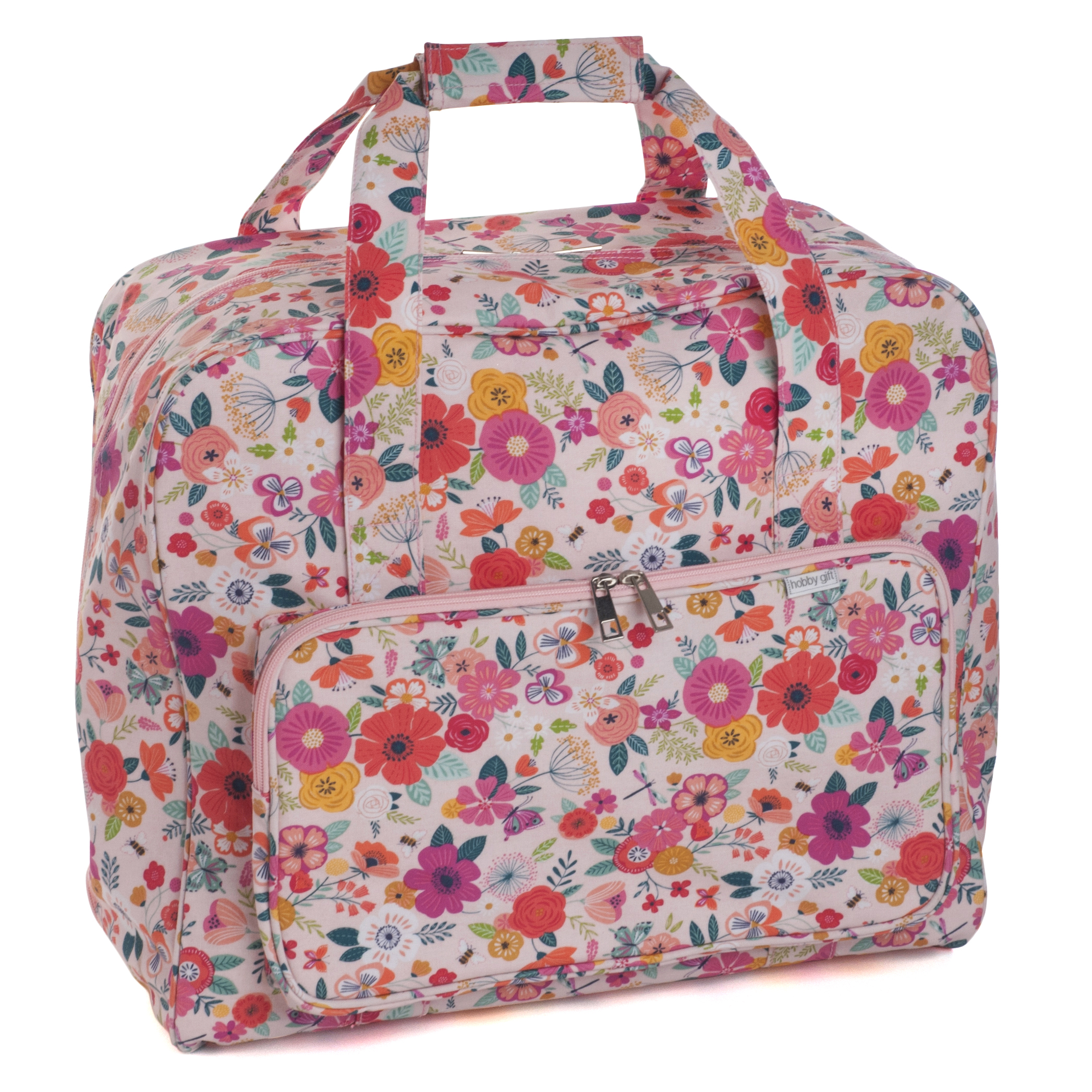 Picture of Sewing Machine Bag: Matt PVC: Floral Garden: Pink