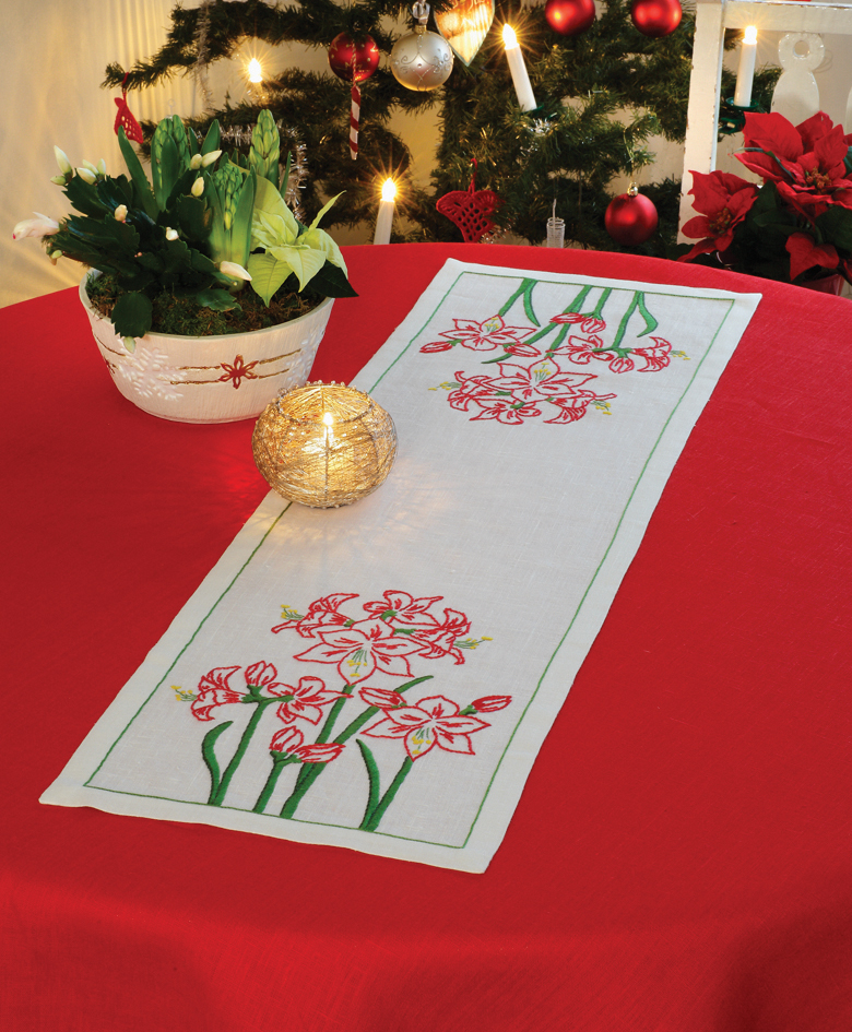 Picture of Embroidery Kit: Table Runner: Amaryllis