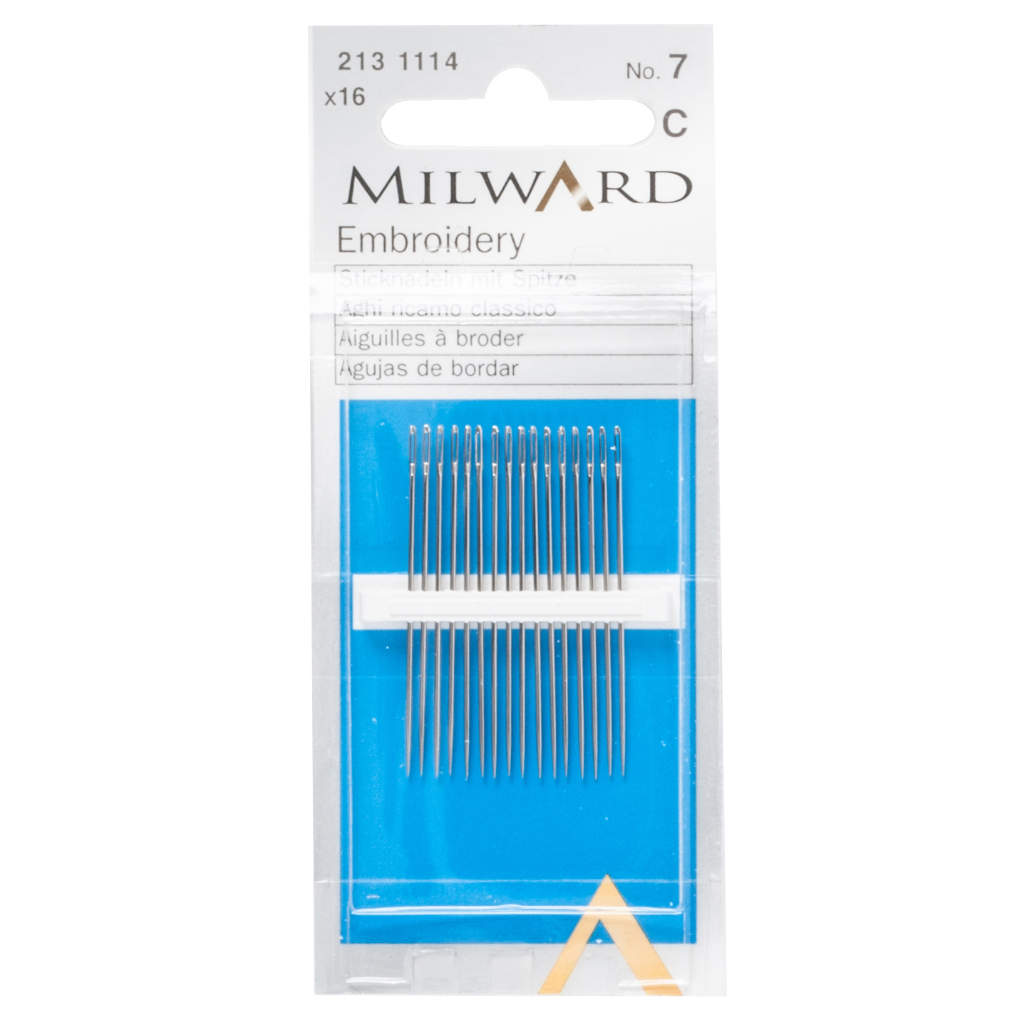 Hand Sewing Needles: Embroidery--Crewel: No.7: 16 Pieces - Milward - Groves  and Banks