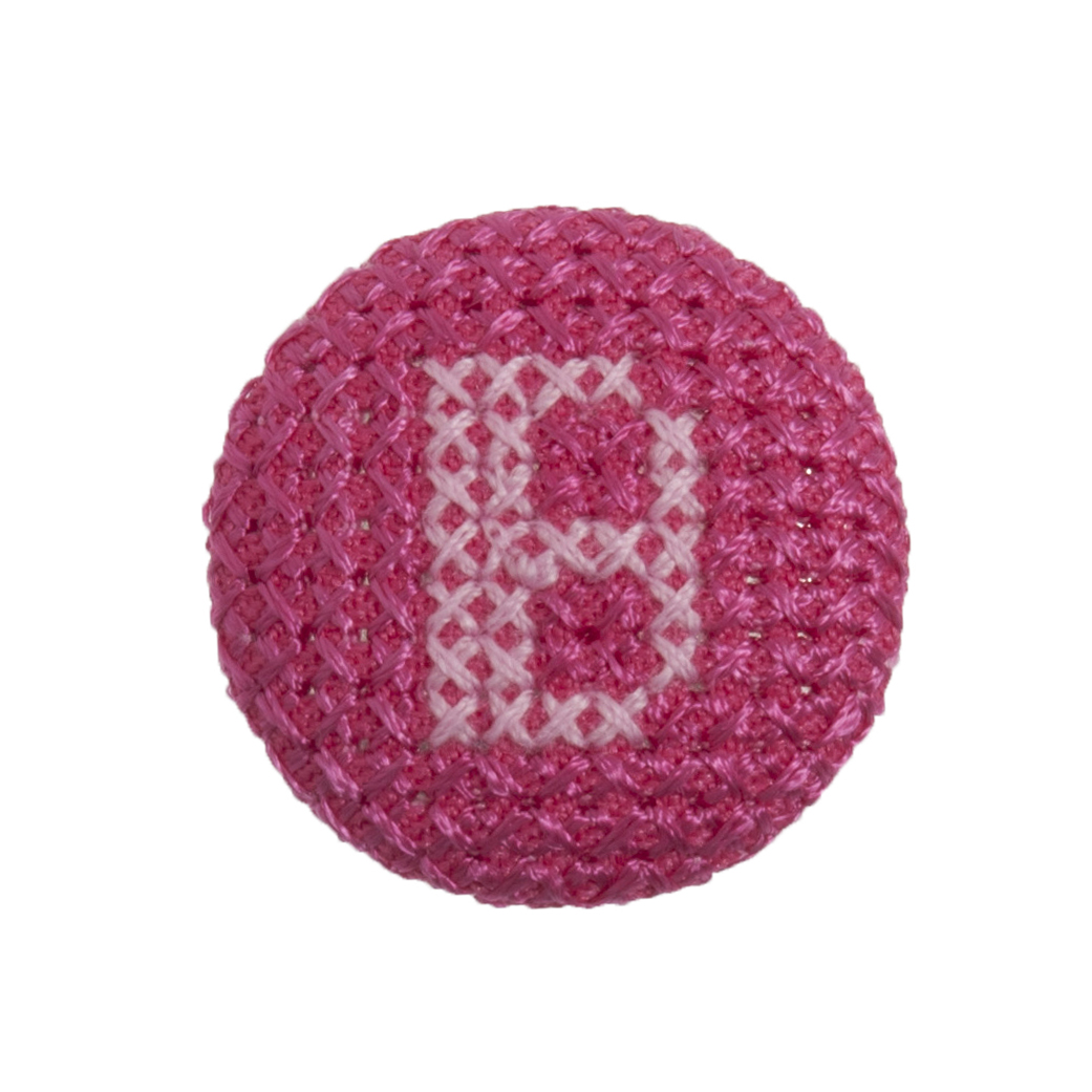 Buttons: Alphabet: Cross Stitch: 25mm: Pink On Fuchsia: Letter B ...