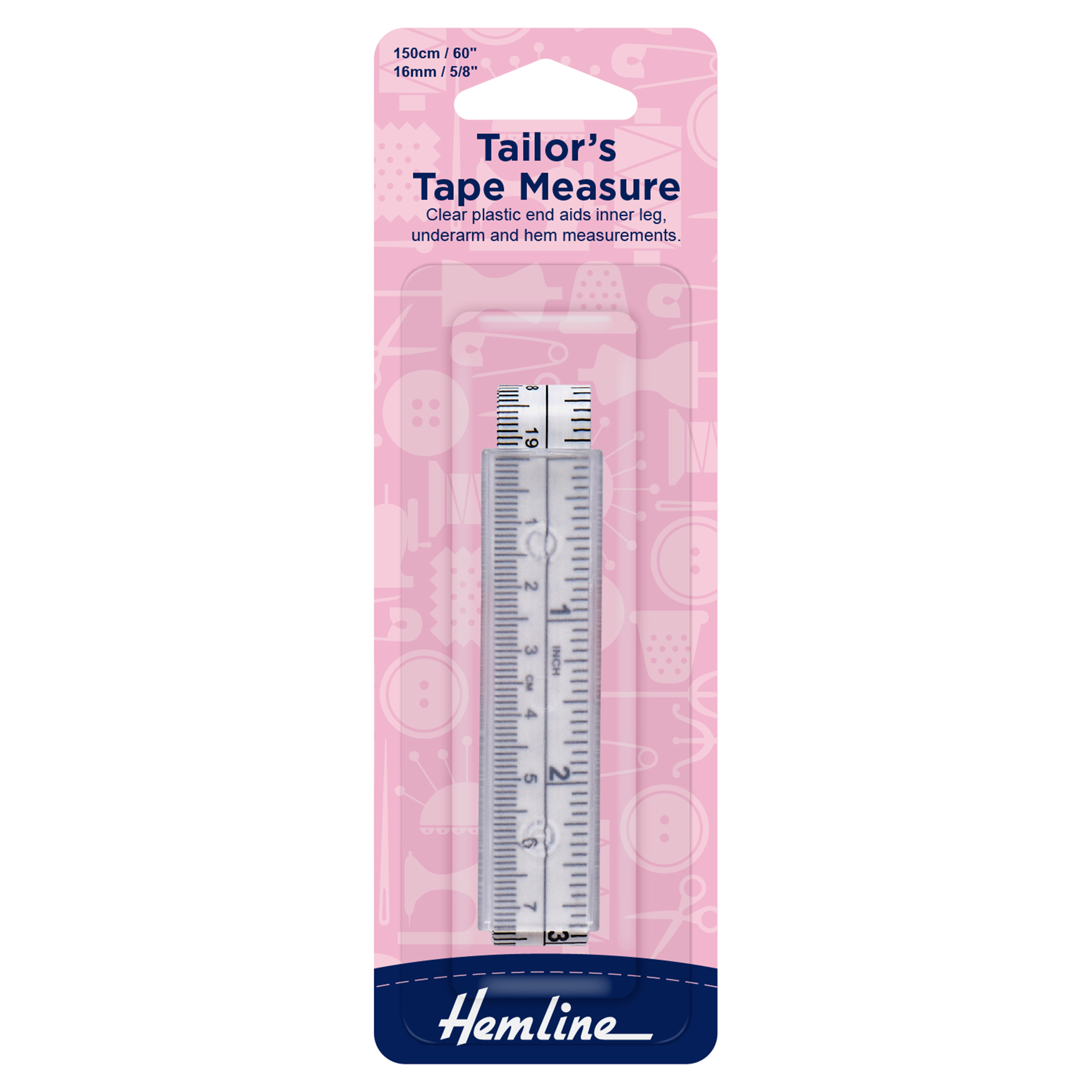 Tape Measure: Tailors Tape: Plastic End - Hemline - Groves and Banks