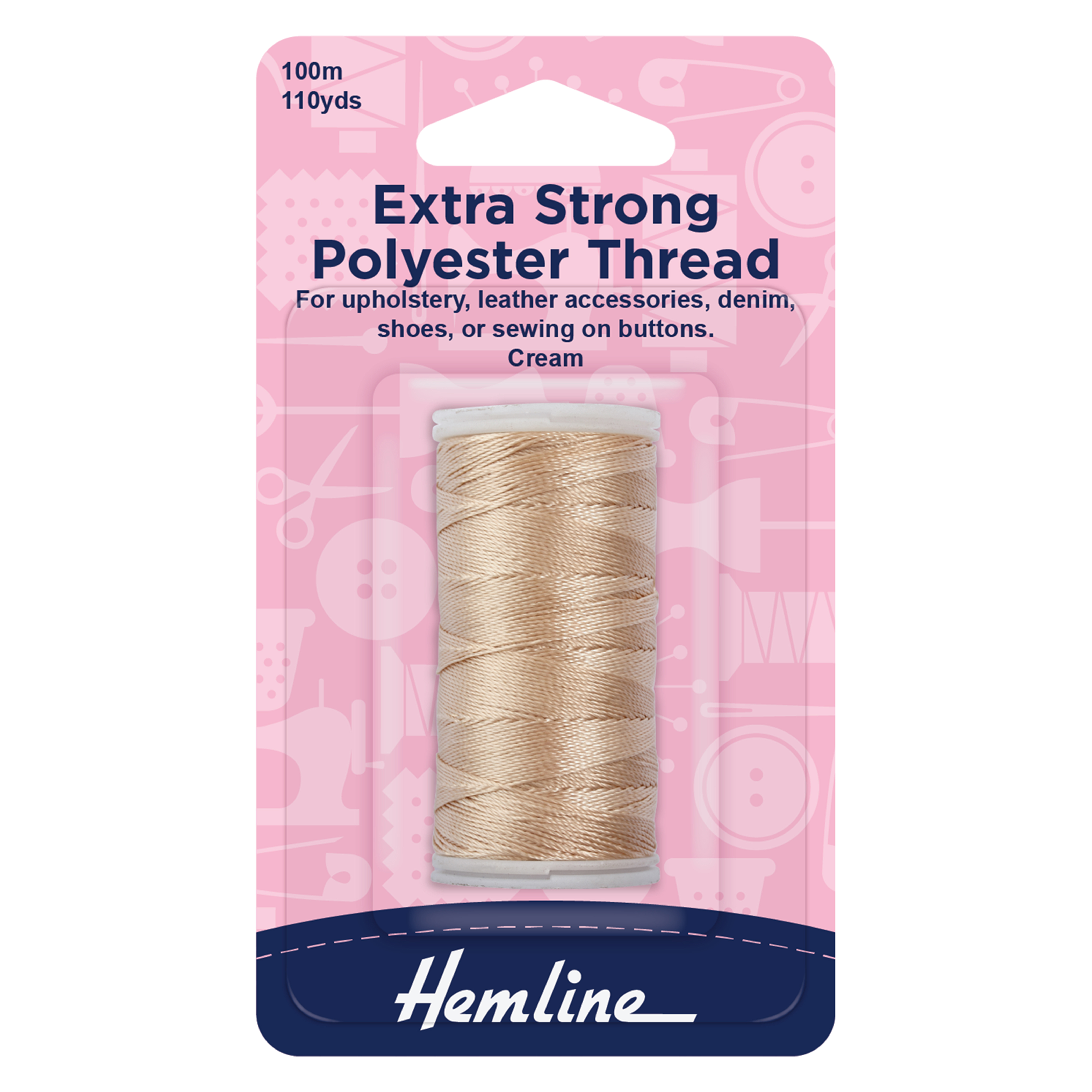 Picture of Thread: Extra Strong: Polyester: 100m: Cream