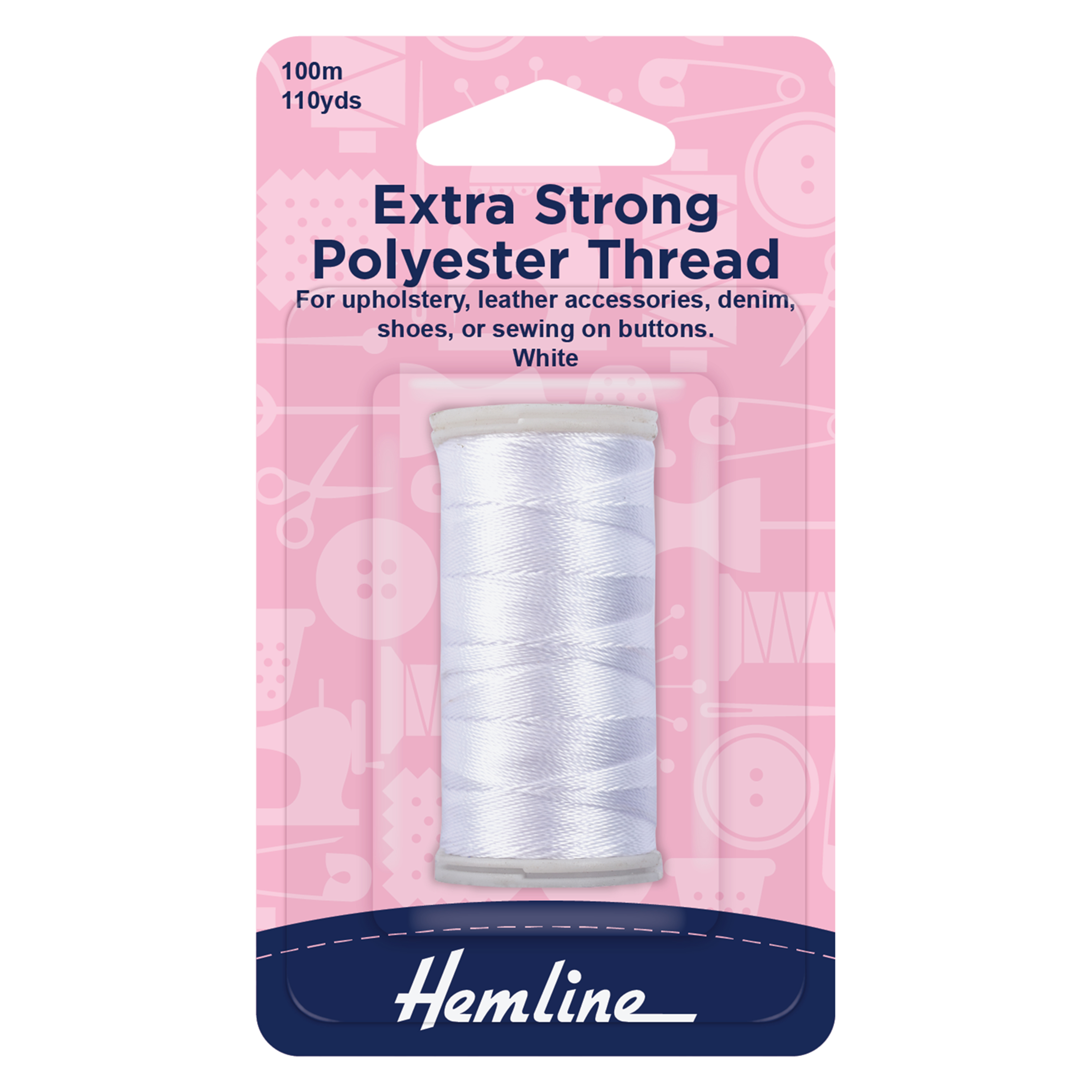 Picture of Thread: Extra Strong: Polyester: 100m: White