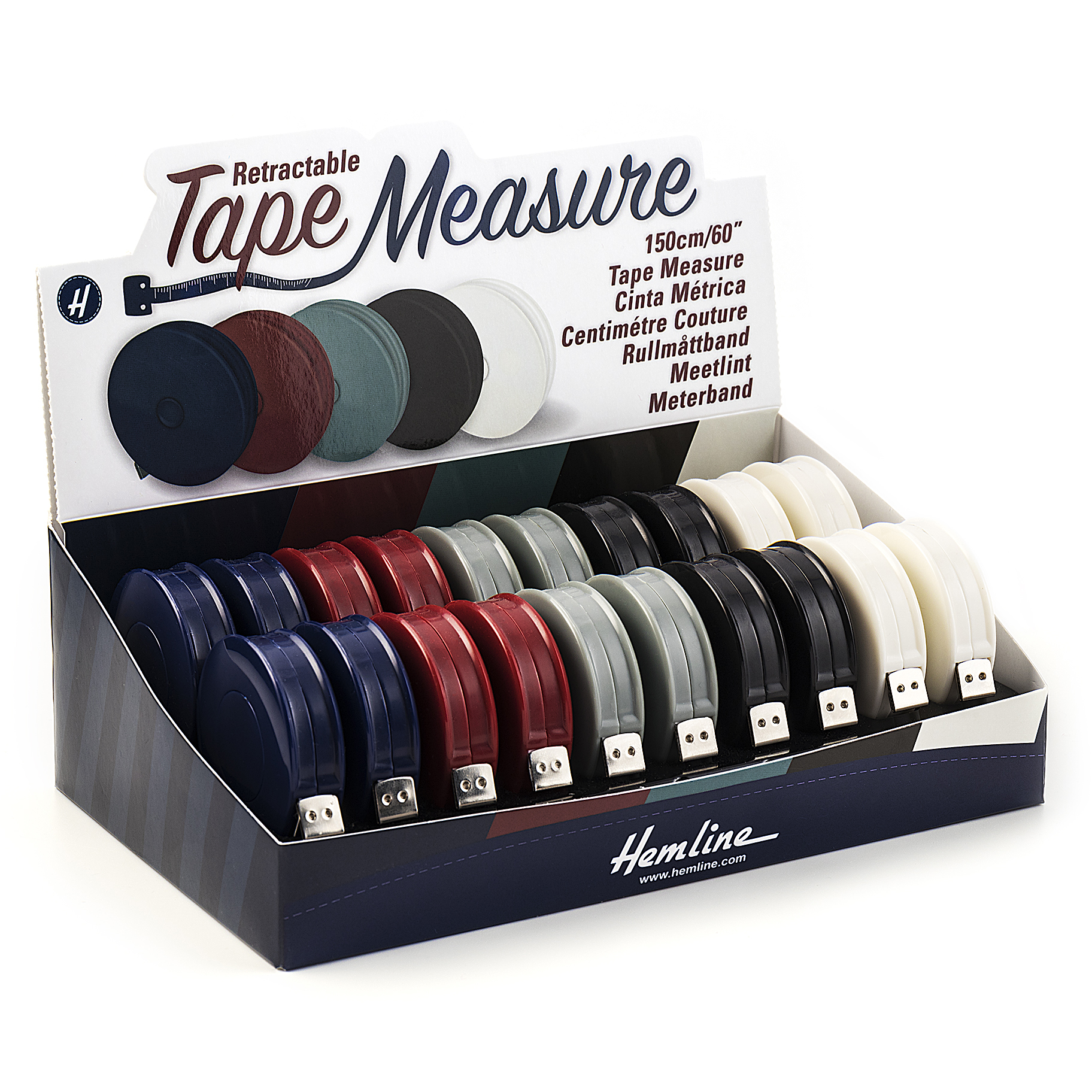 Picture of Counter Display Unit: Tape Measure: Retractable: 150cm: Assorted: 20 Pieces