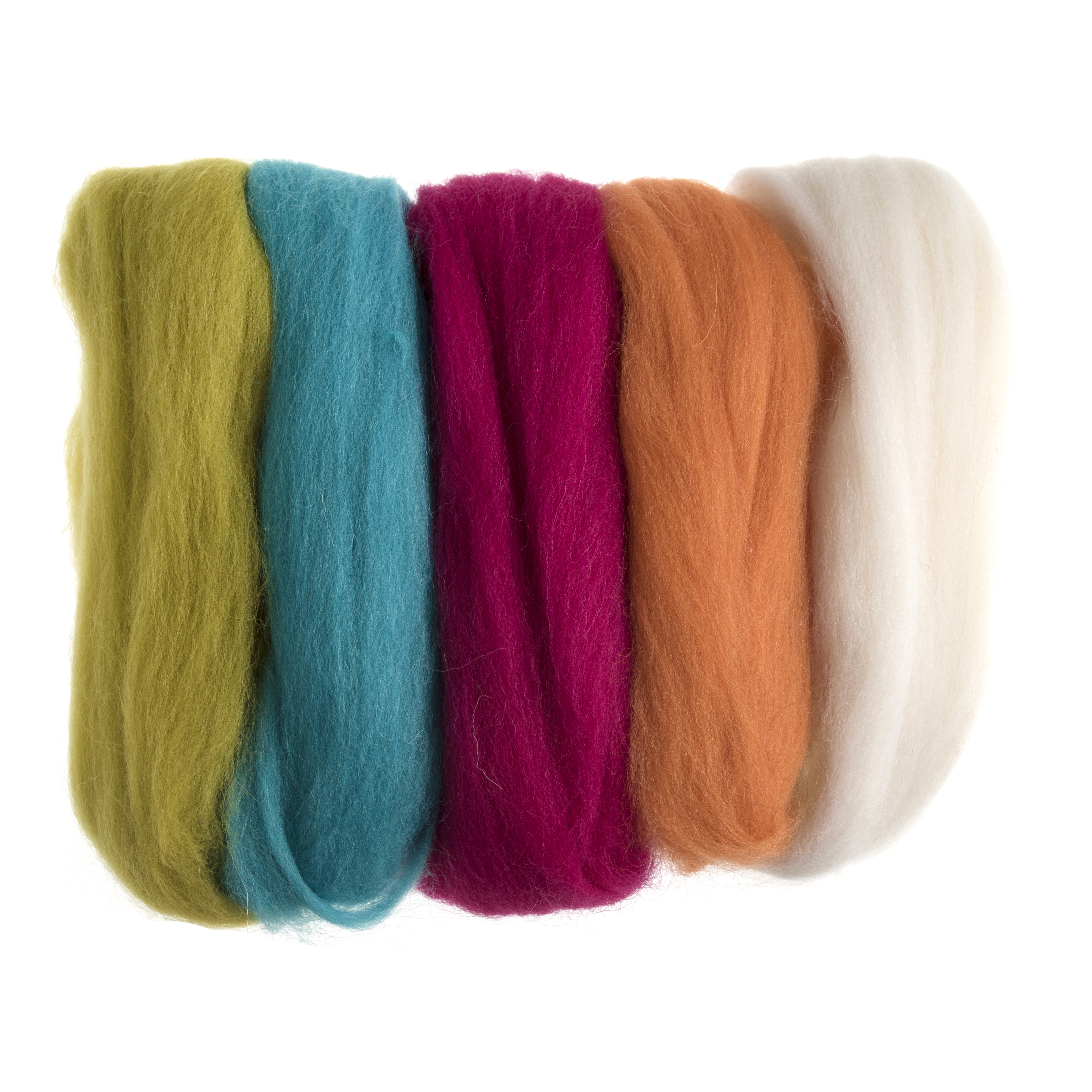 Natural Wool Roving: 50g: Assorted Brights Natural Wool Roving: 50g: Assorted Brights
