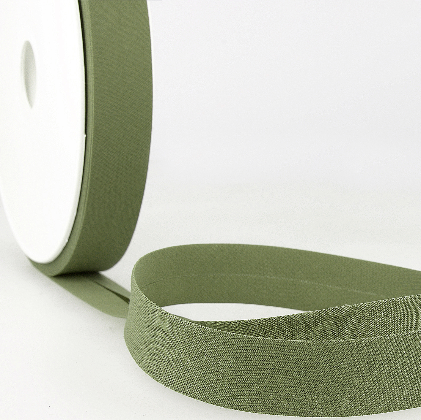 Stephanoise 27mm Polycotton Bias Binding Tape Dark Olive Green - Per - Foto 4