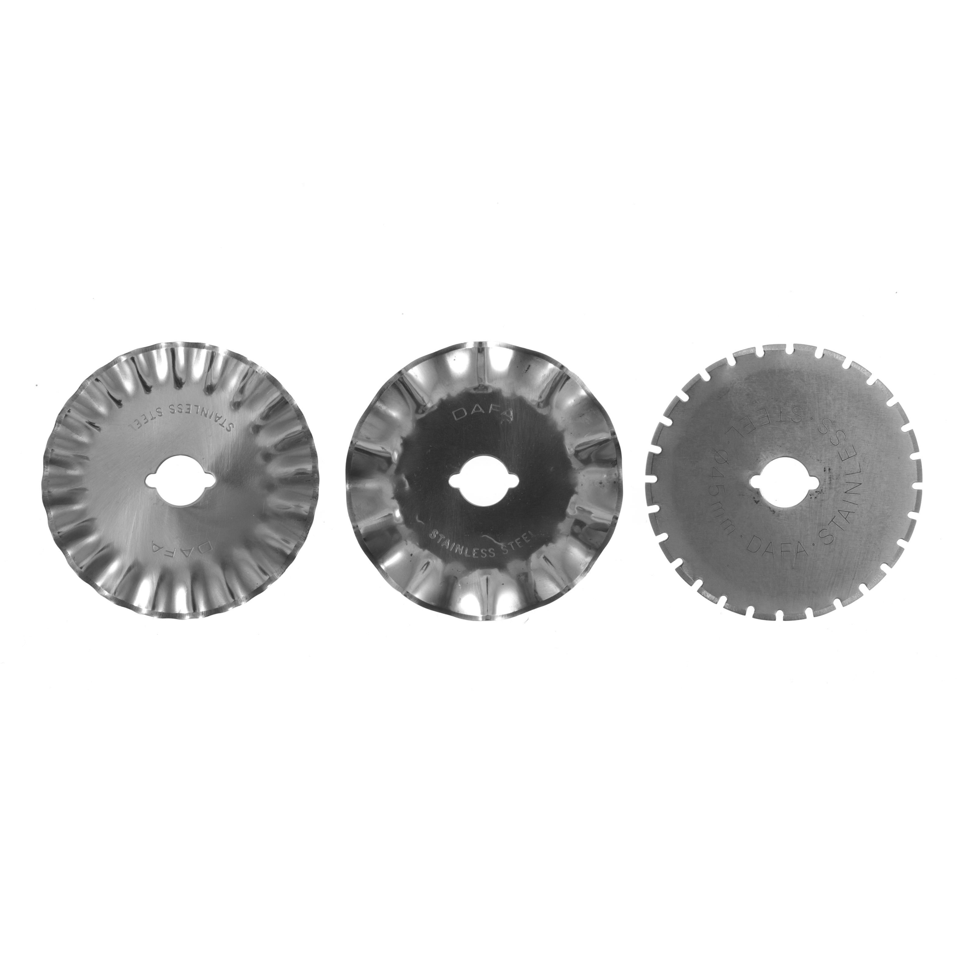 Rotary Blade Set Pinking, Skip and Wave Blades 45mm Sew Easy