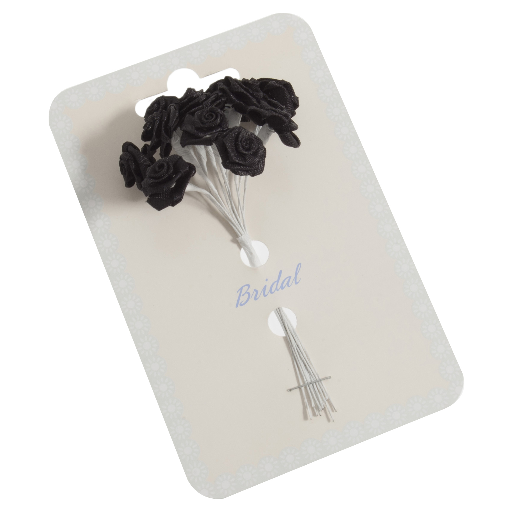 Picture of Ribbon Rose: 15mm: Pack of 12: Black