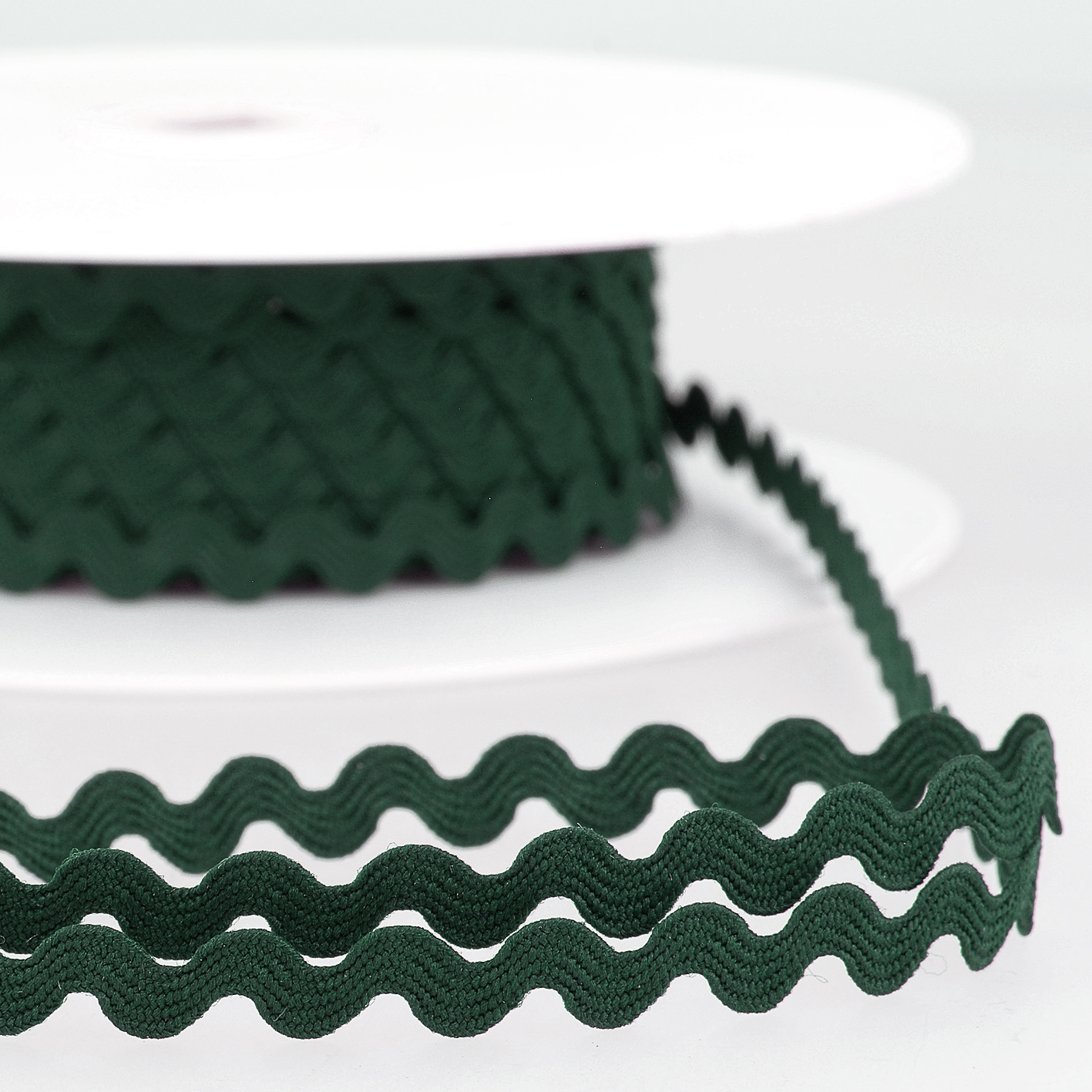 Trim: Ric Rac: Polyester: 50m x 8mm: Bottle Green - Stephanoise ...